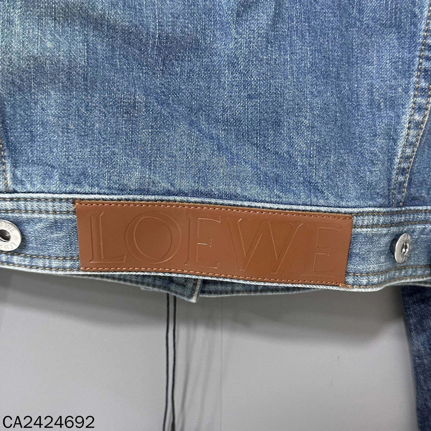 Loewe LOEWE leather logo patch colorblock sleeve denim jacket Size XS / US 0-2 / IT 36-38 - 7 Thumbnail