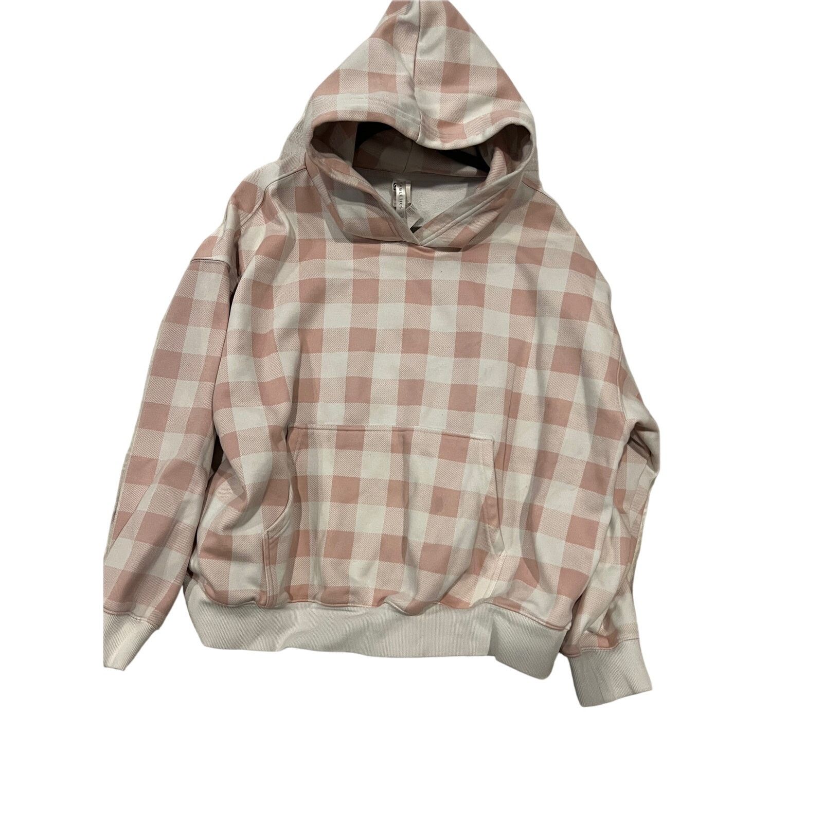 Fabletics Fabletics Cozy Fleece Pink White Checked Hoodie Womans 2XL Size XXL / US 16-18 / IT 52-54 - 1 Thumbnail