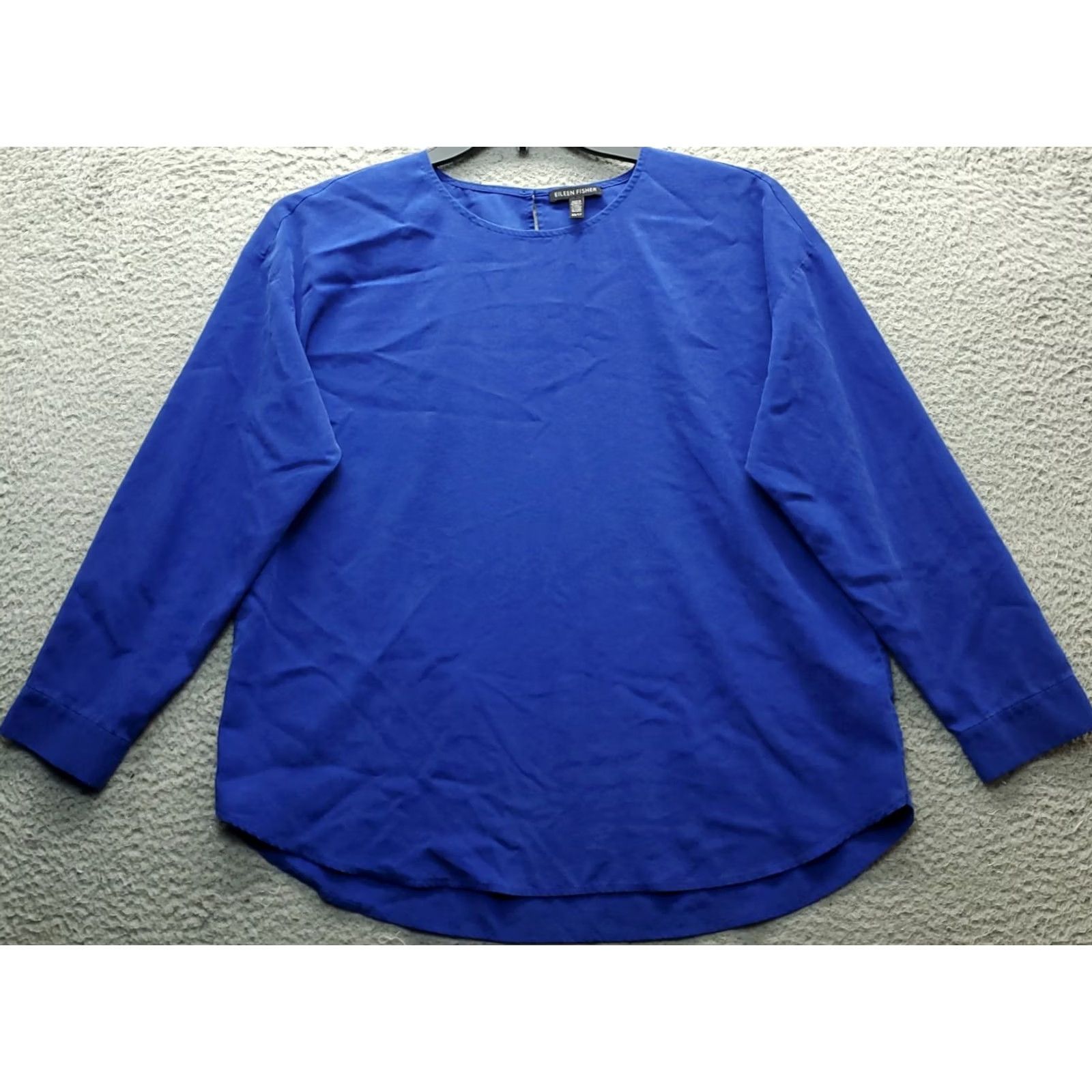 Eileen Fisher Eileen Fisher Tunic Womens XS Blue Lyocell Round Neck Back Button Blouse Shirt Size XS / US 0-2 / IT 36-38 - 2 Thumbnail