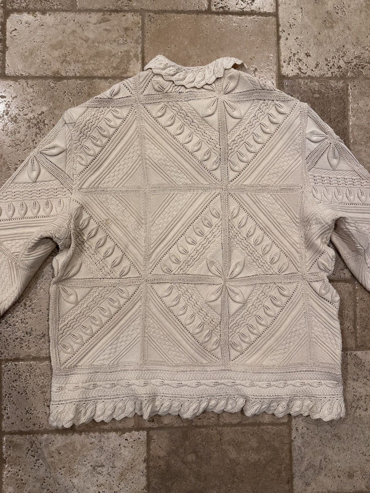 Bode Bode Crochet Frill Collar Overshirt Knit Sweater Jacket Size US XL / EU 56 / 4 - 12 Thumbnail