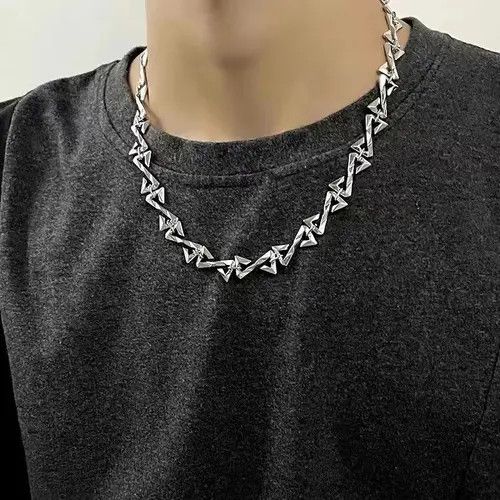 Designer × Jewelry Titanium Steel Link Chain Necklace for Men Women Size ONE SIZE - 1 Thumbnail