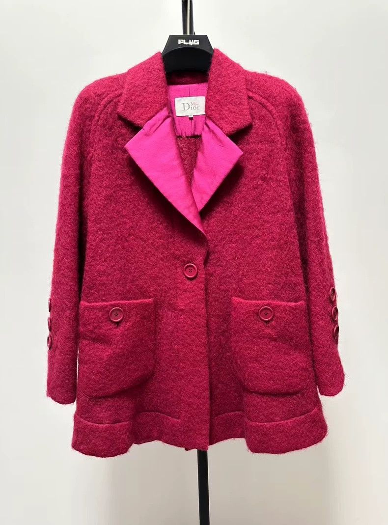 Dior Dior Rose-red pocket wool coat 2501-Nextarrow Size US M / EU 48-50 / 2 - 1 Thumbnail