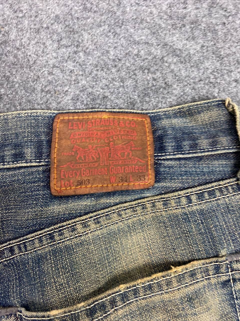Levi's vintage levis 503 rusty distressed denim nice design Size US 35 - 6 Thumbnail