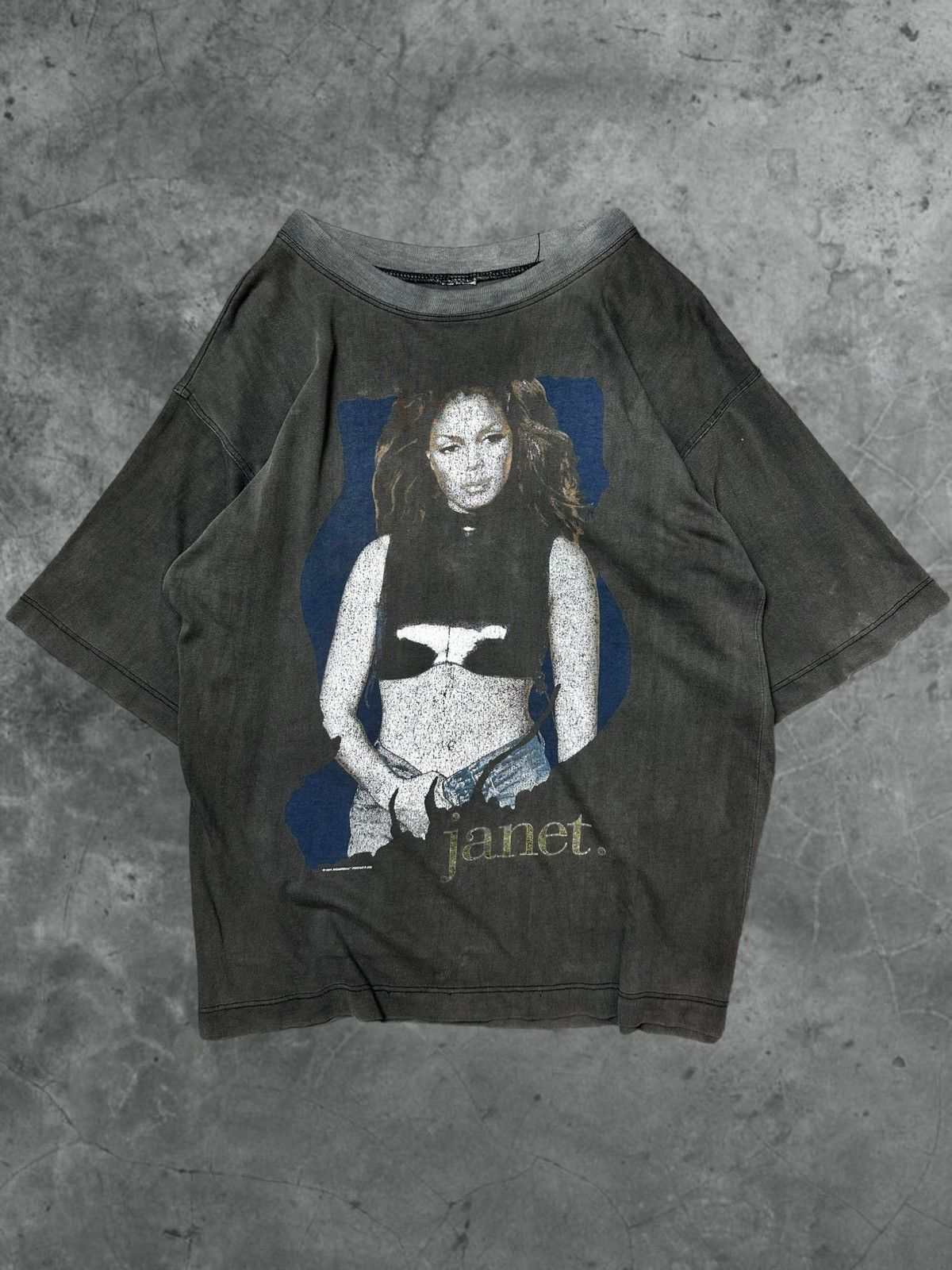 image of Band Tees x Rap Tees Vintage 90’S Janet Jackson “All Over The Planet” T-Shirt in Black (Size XL)