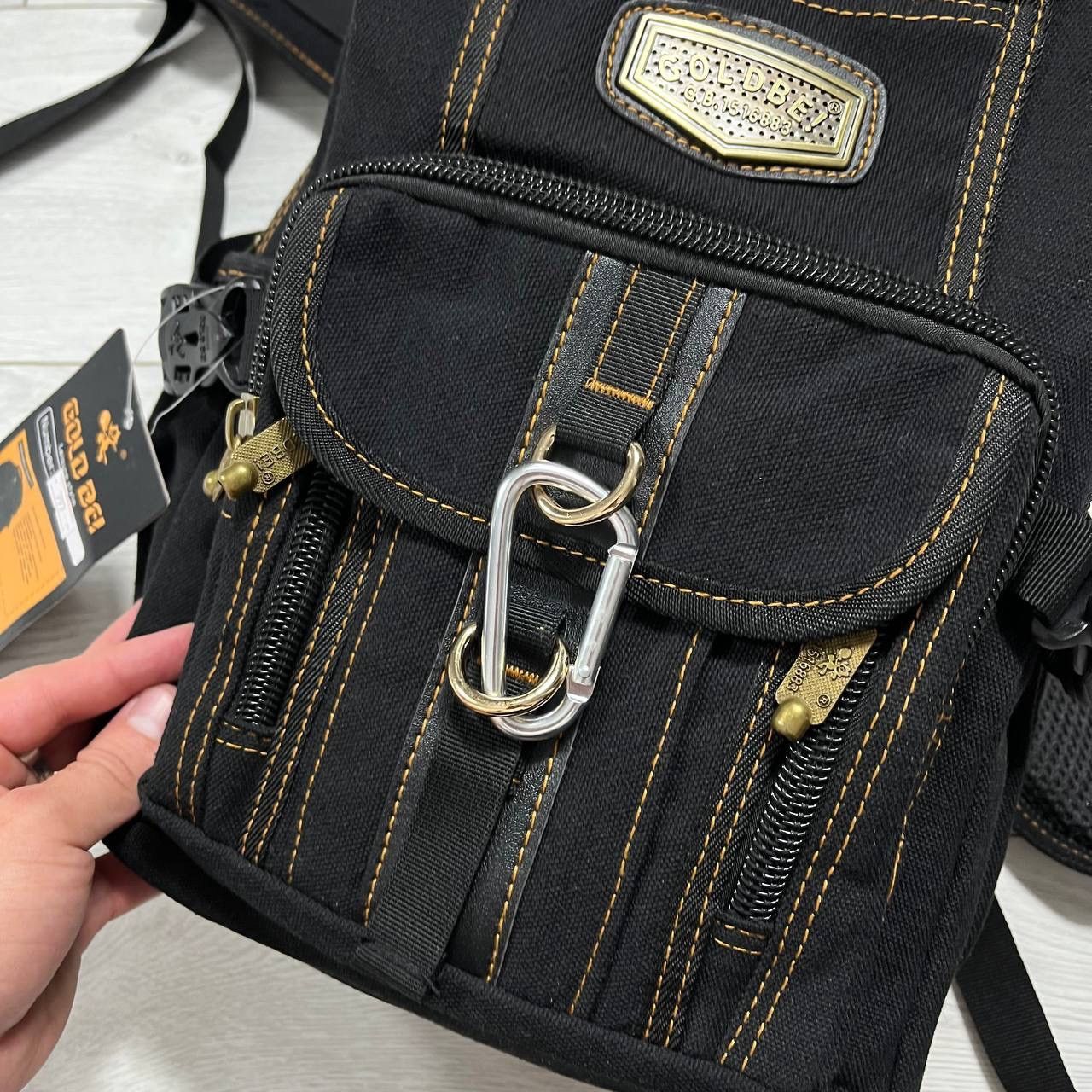 Vintage Gold Be Gorpcore multi pocket y2k backpack Size ONE SIZE - 4 Thumbnail