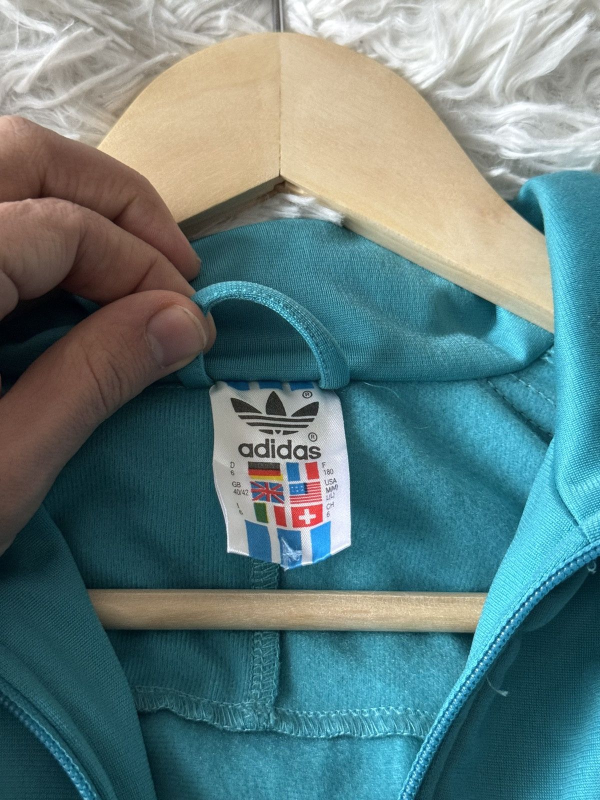 Adidas × Vintage Crazy Adidas Turquoise Vintage Retro 90s Zip Track Suit Size US M / EU 48-50 / 2 - 13 Thumbnail
