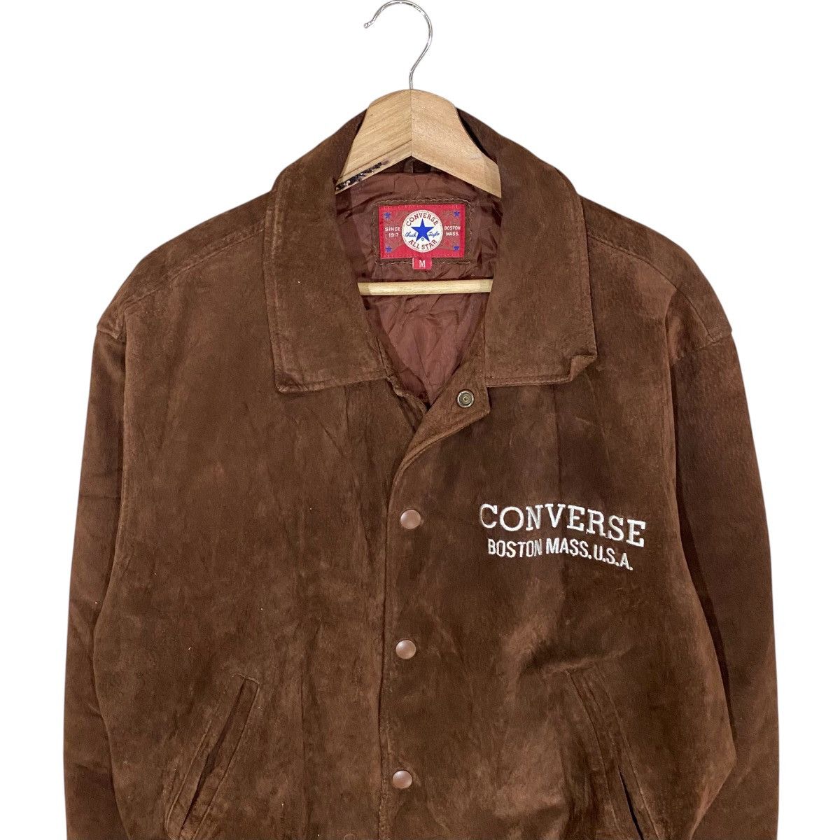 Converse × Genuine Leather 🔥VTG CONVERSE CHUCK TAYLOR PIGSKIN LEATHER VARSITY JACKET Size US M / EU 48-50 / 2 - 5 Thumbnail