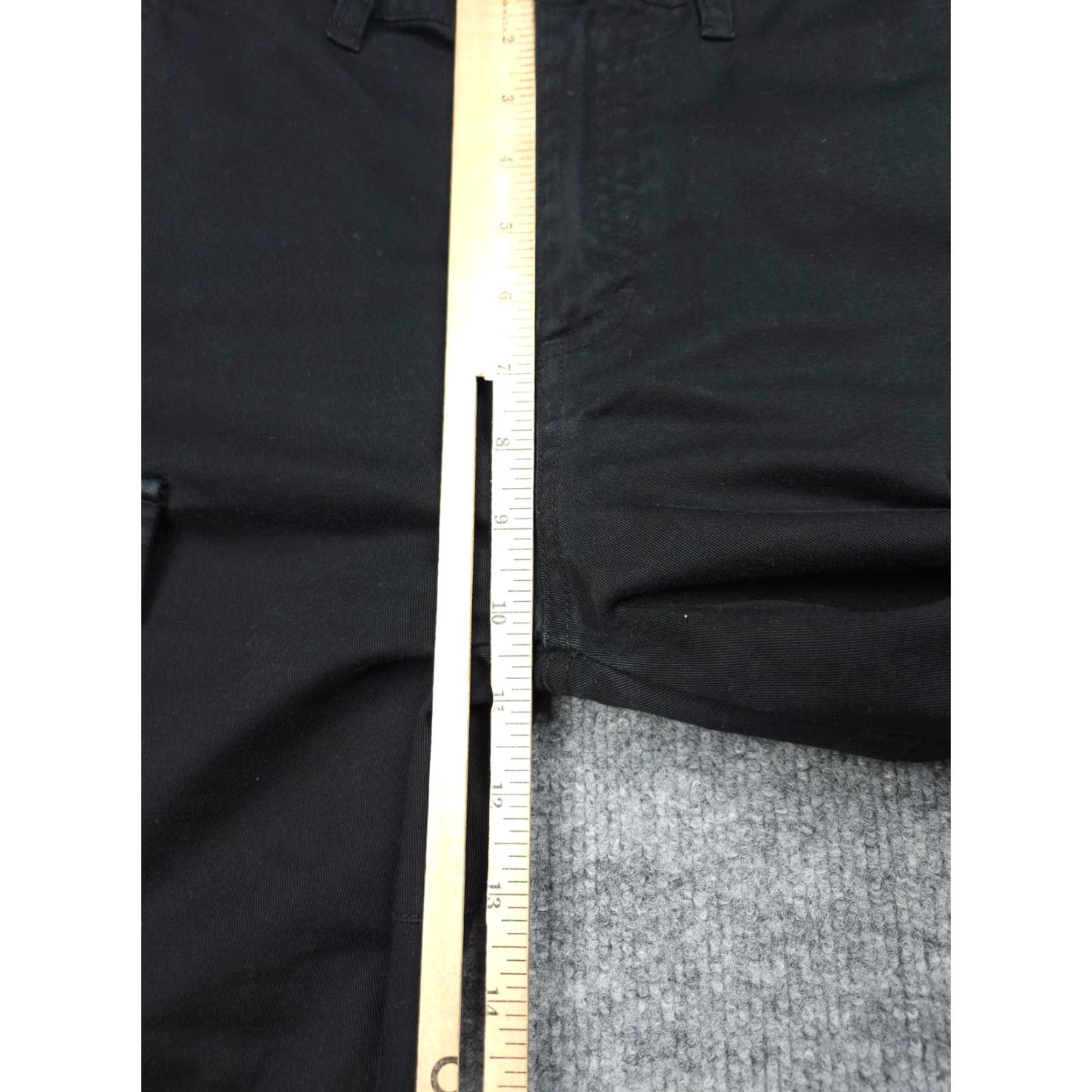 Empyre Empyre Cargo Pants Men's 28 ( FITS 28 x 25) *HEMMED* Black Casual Workwear 5-Pocket Design Embroidered Logo Zipper Cotton Relaxed Straight Pants Mens Size US 28 / EU 44 - 4 Thumbnail