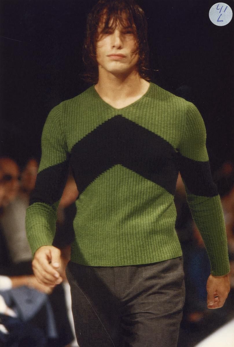 Dirk Bikkembergs S/S 1996 vintage ribbed cotton v-neck knit pullover Size US M / EU 48-50 / 2 - 2 Thumbnail