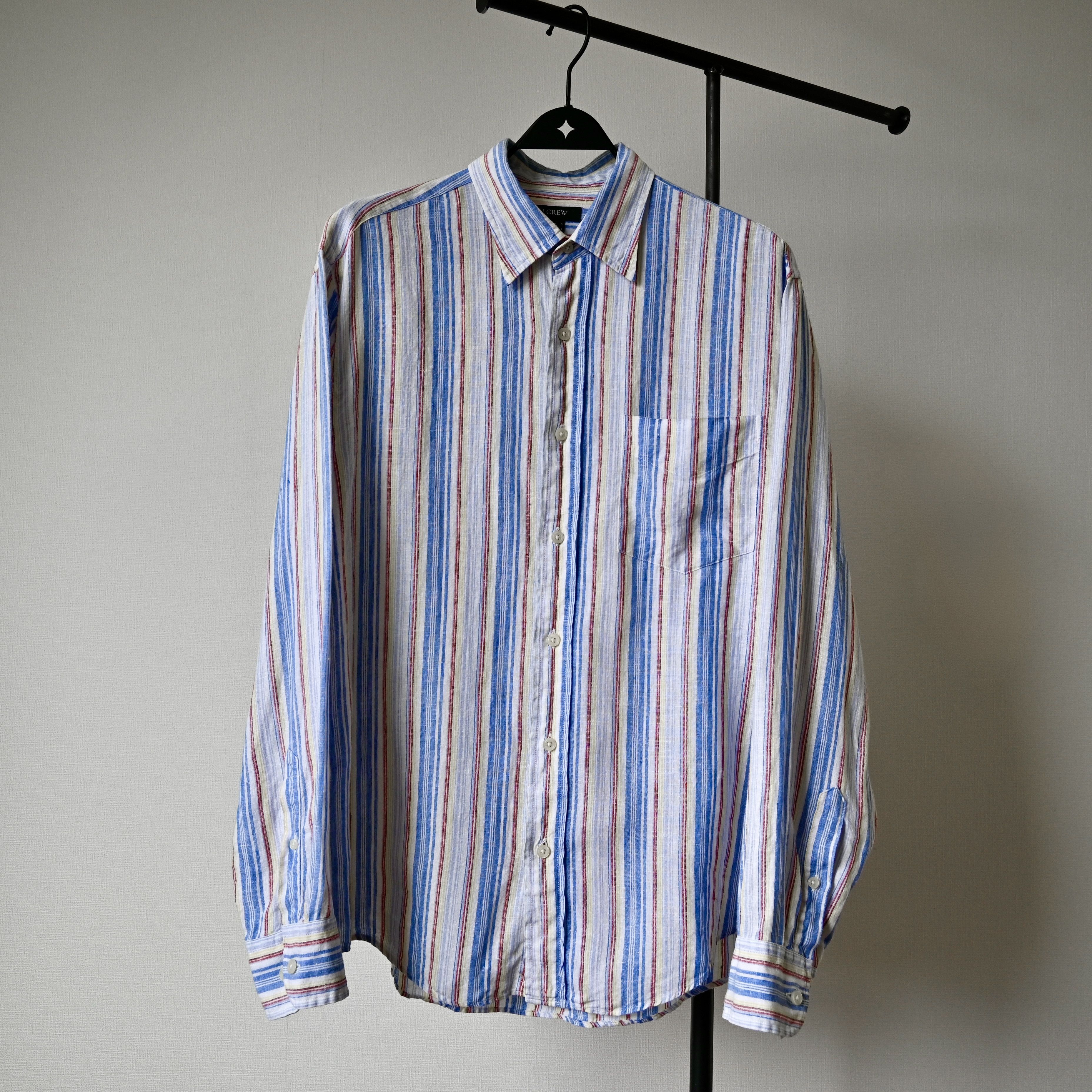 J.Crew VTG 2000s J.Crew sunshine colored stripe linen shirt Size US M / EU 48-50 / 2 - 4 Thumbnail