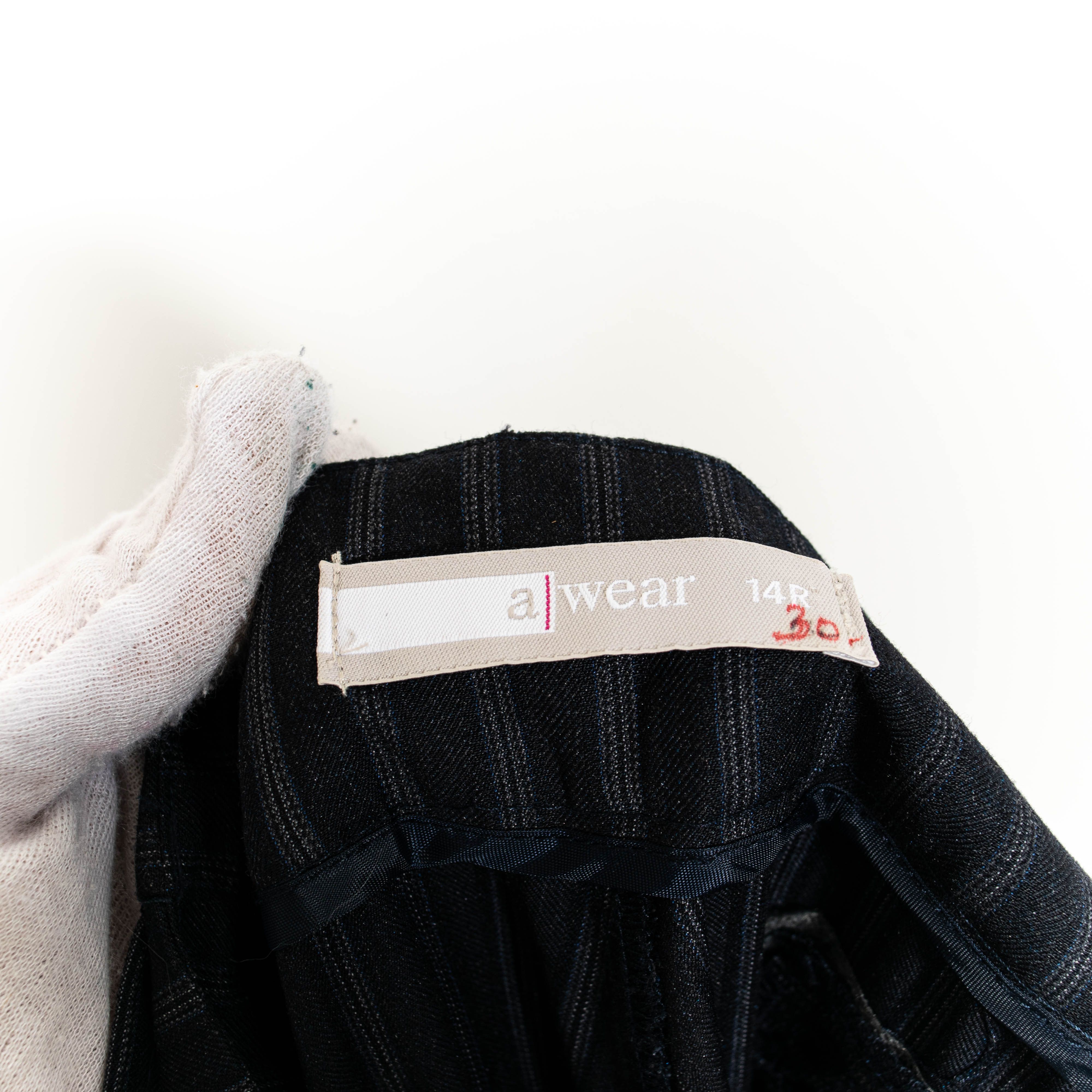 Vintage Black Pin Striped Zip Up Pants Size US 34 / EU 50 - 4 Thumbnail