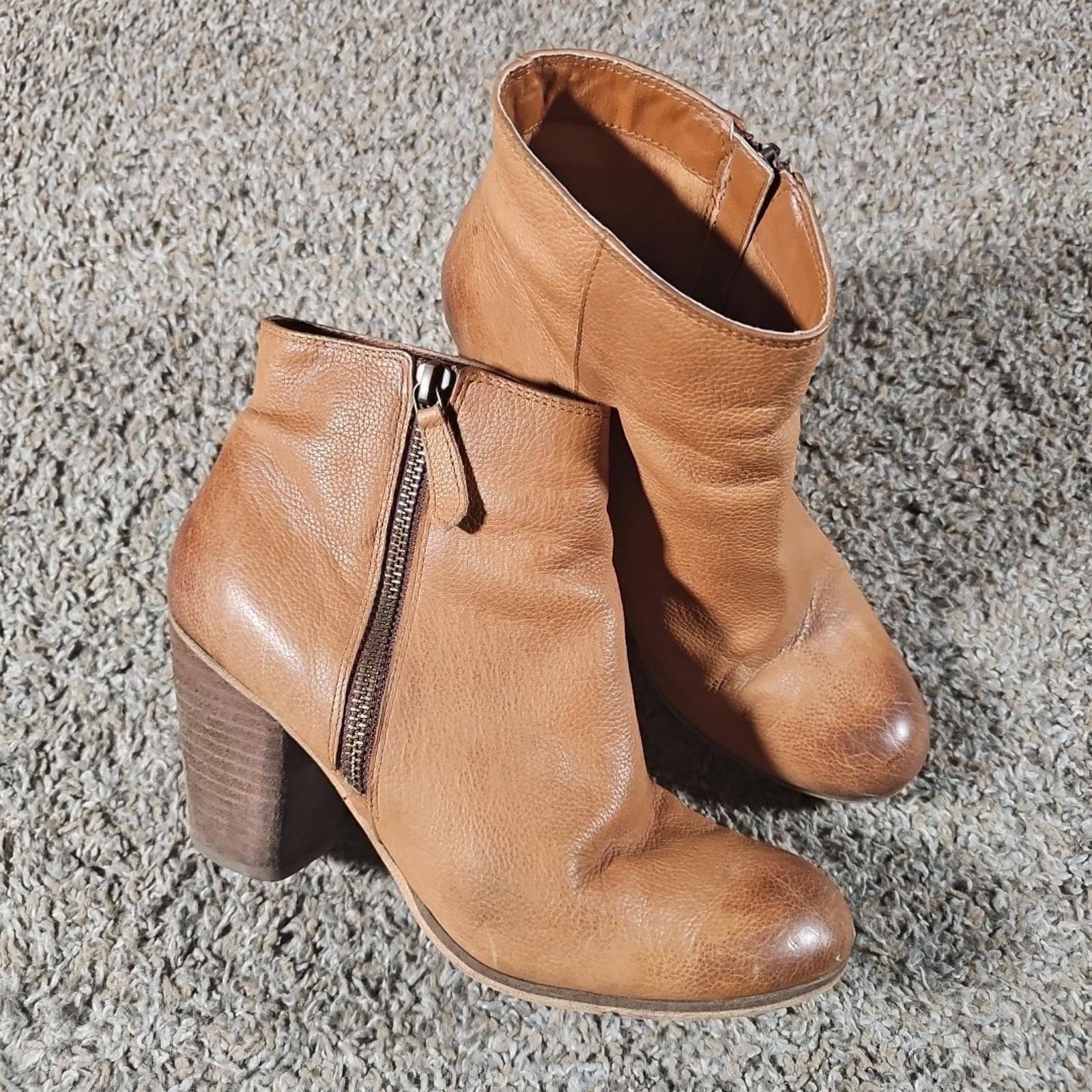 BP. BP RN58665 Genuine Leather 8M Side Zip Wedge Heel Boots Size US 8 / IT 38 - 1 Thumbnail