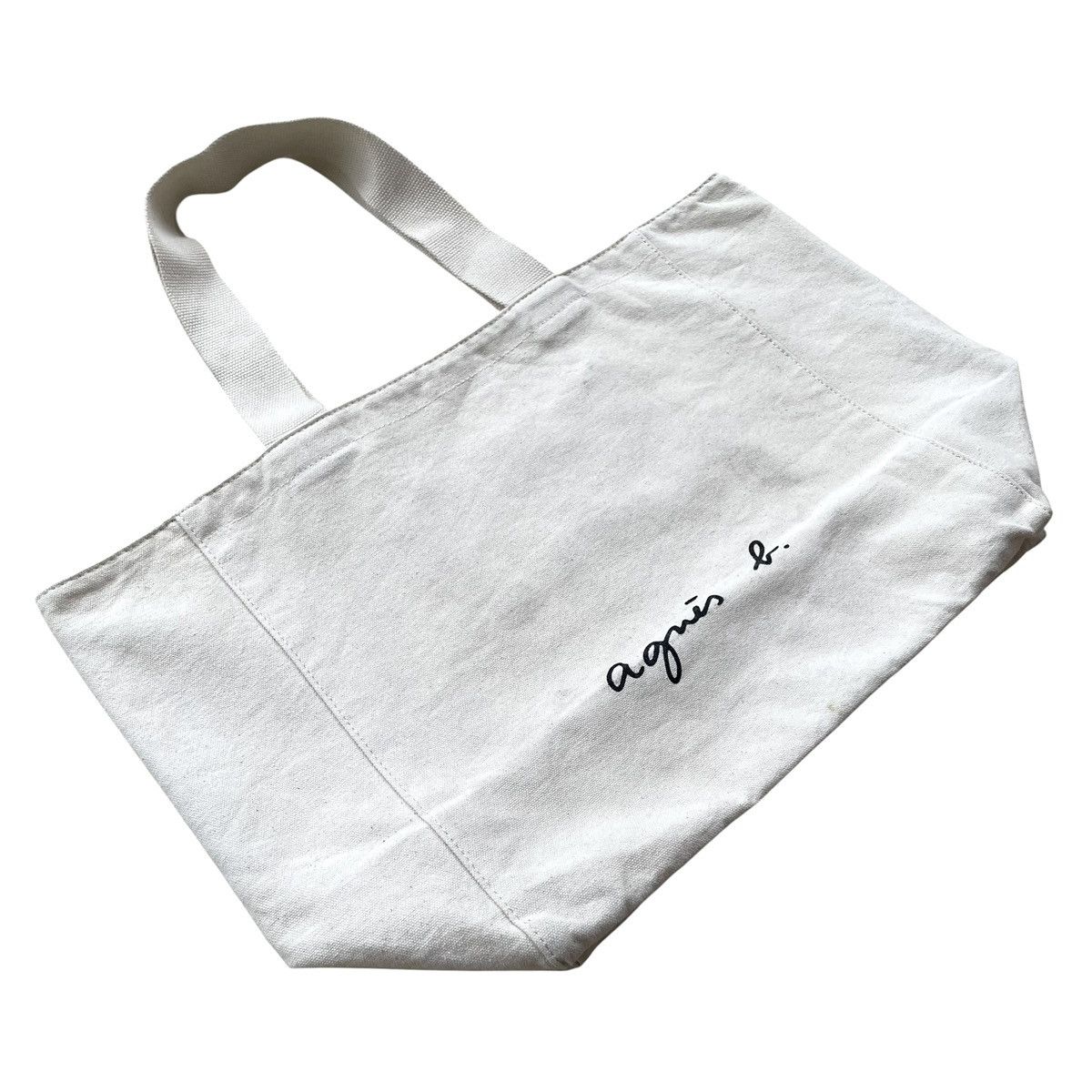 agnes b. Agnes B. Paris Logo Minimalist Canvas Tote Bag Size ONE SIZE - 4 Thumbnail