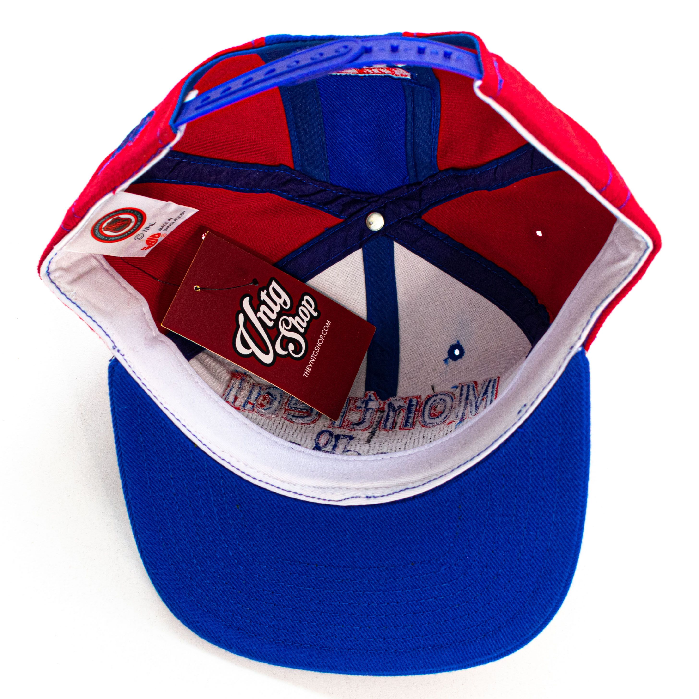 NHL VTG 90s AJD Montreal Canadiens Double Line Snapback Hat Size ONE SIZE - 8 Thumbnail