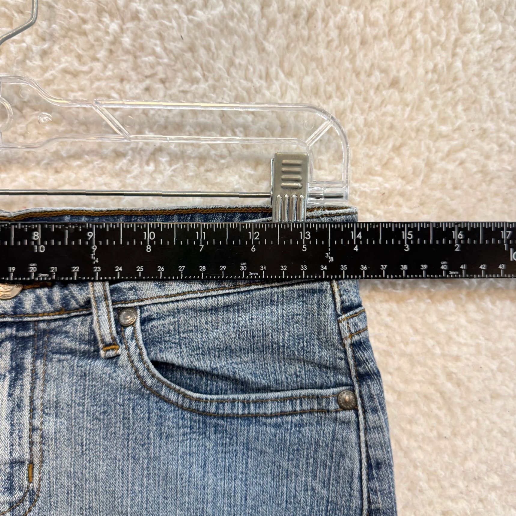 Vintage VINTAGE Paris Blues Denim Mini Skirt Bluse 00 0 23 24 Low Rise Medium Wash Blue Womens Size 24" / US 00 / IT 34 - 5 Thumbnail