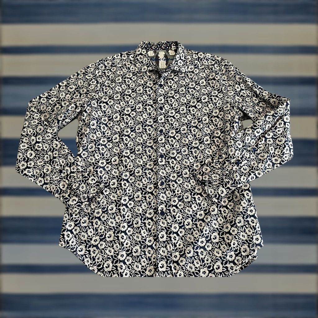 Robert Graham Robert Graham Long Sleeve Shirt Floral Flip Cuffs Mens Large Size US L / EU 52-54 / 3 - 1 Thumbnail
