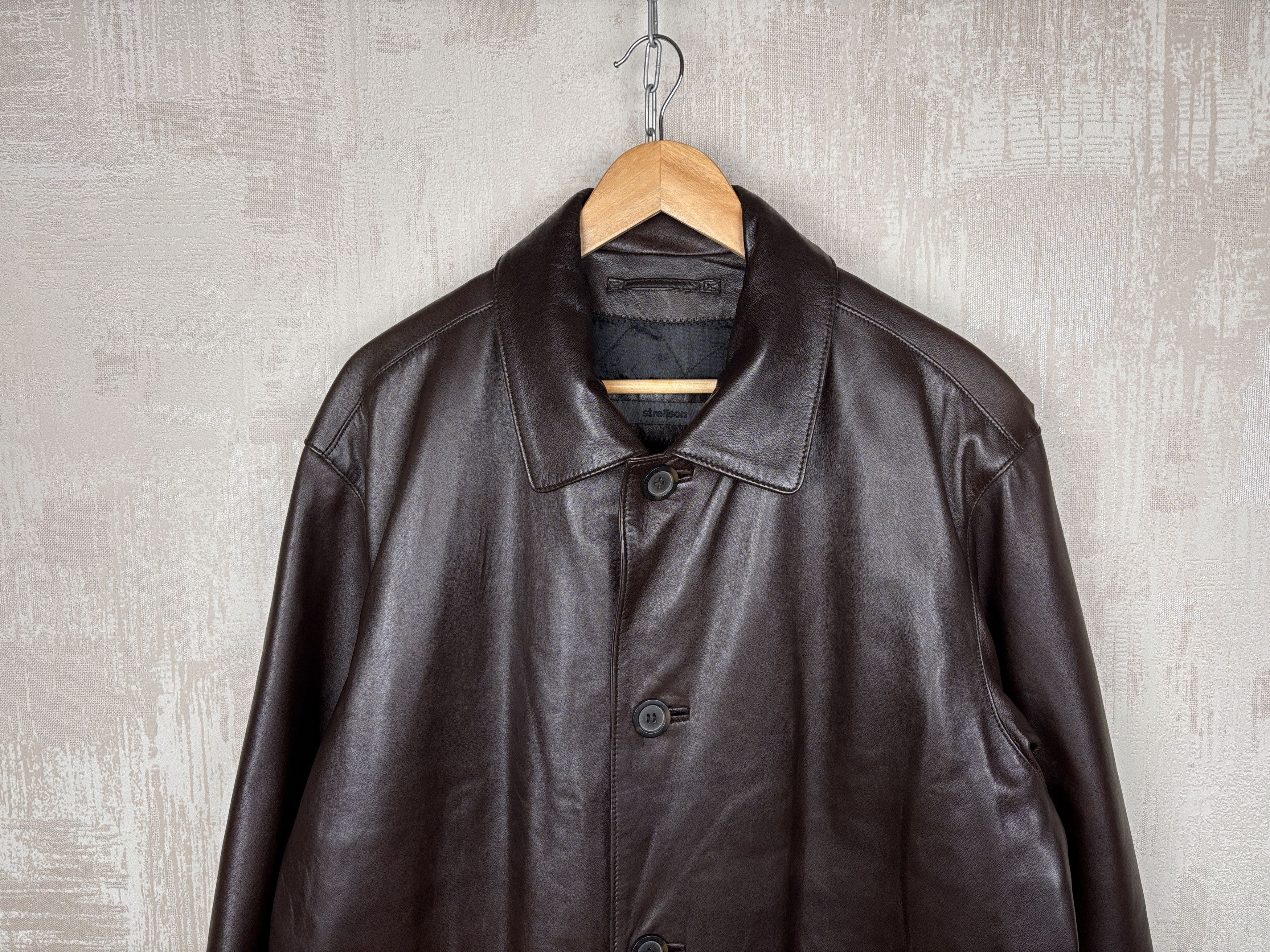 Strellson Strellson Vintage Leather Long Coat Jacket Size 50 Size US L / EU 52-54 / 3 - 3 Thumbnail