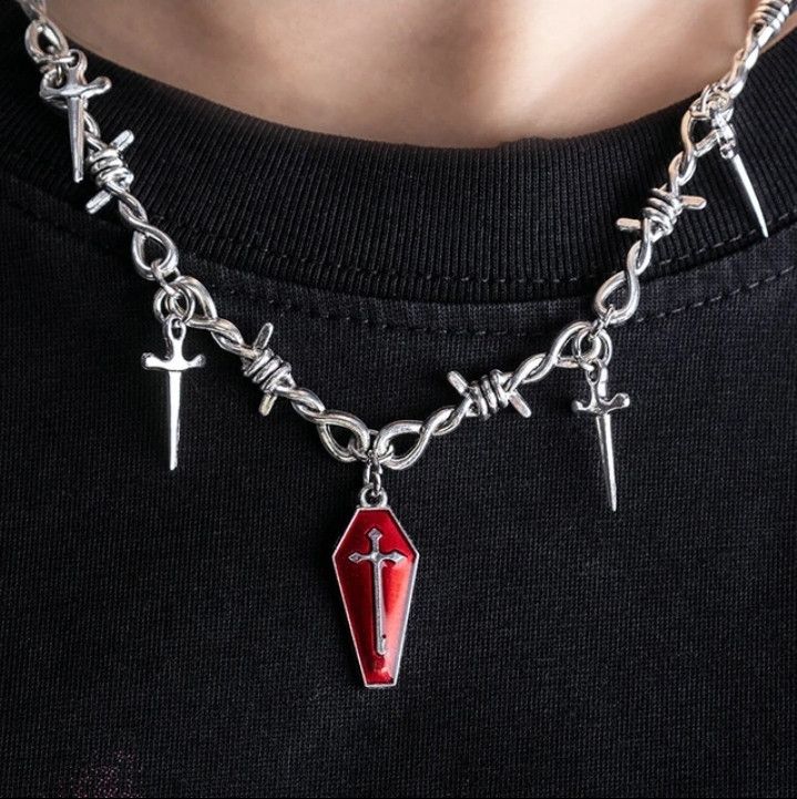 Jewelry × Vintage Gothic Vampire Cross Pendant Necklaces Size ONE SIZE - 5 Thumbnail