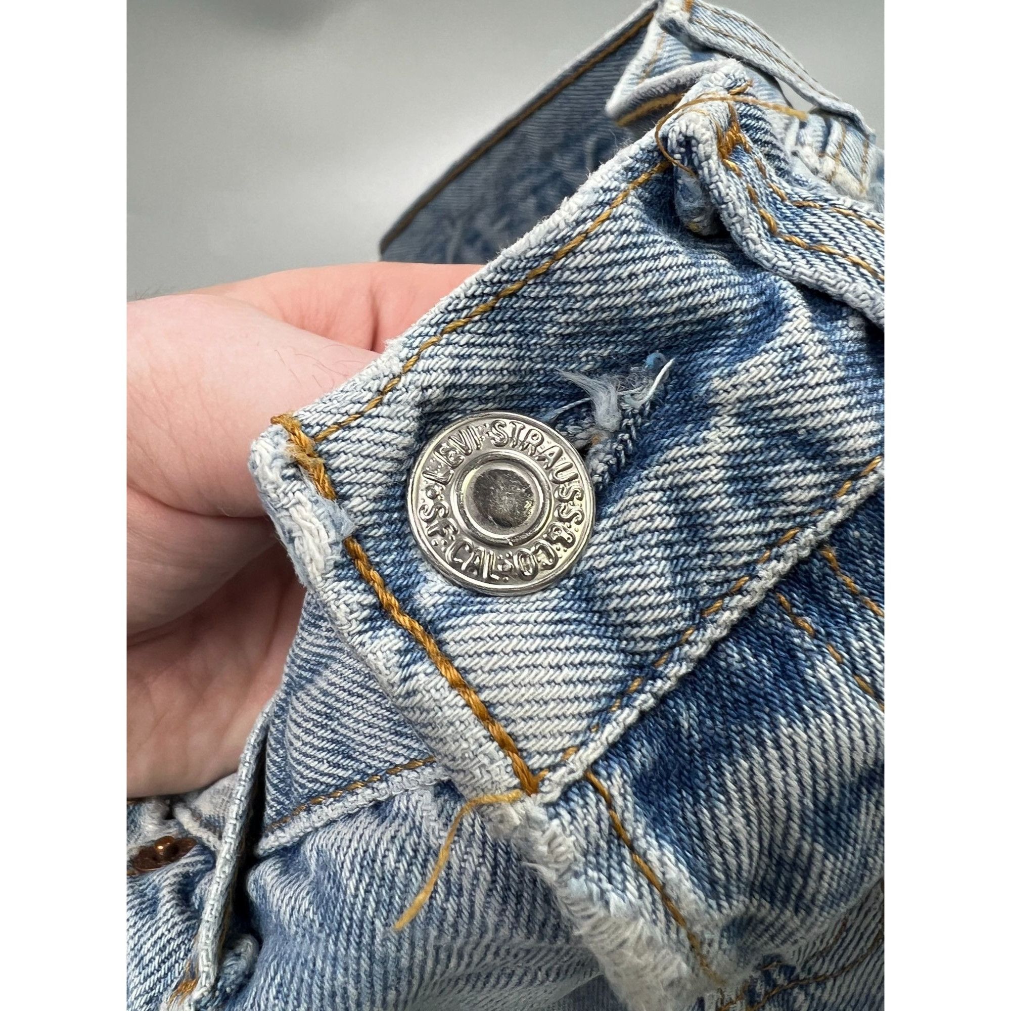 Levi's Levi’s 501 Made in UK Distressed Patchwork Denim Jeans Size US 31 - 9 Thumbnail
