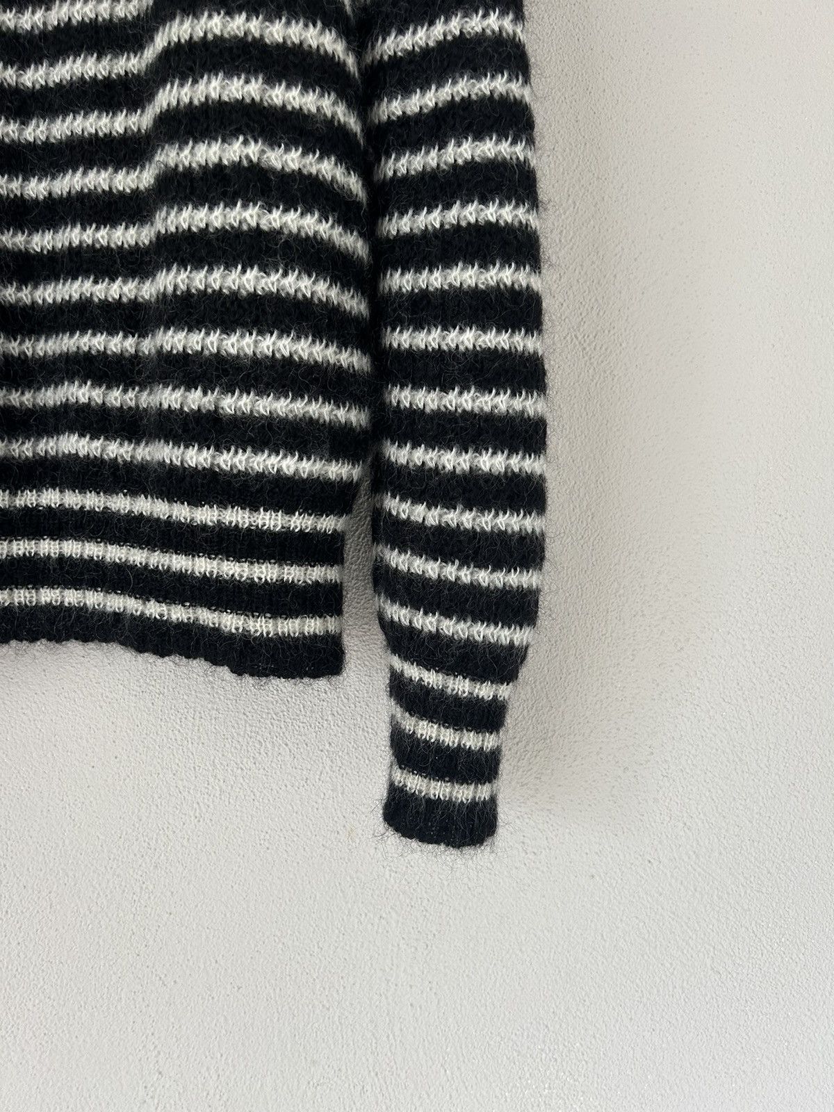 Saint Laurent Paris Striped Mohair Turtleneck Sweater Size US M / EU 48-50 / 2 - 5 Thumbnail