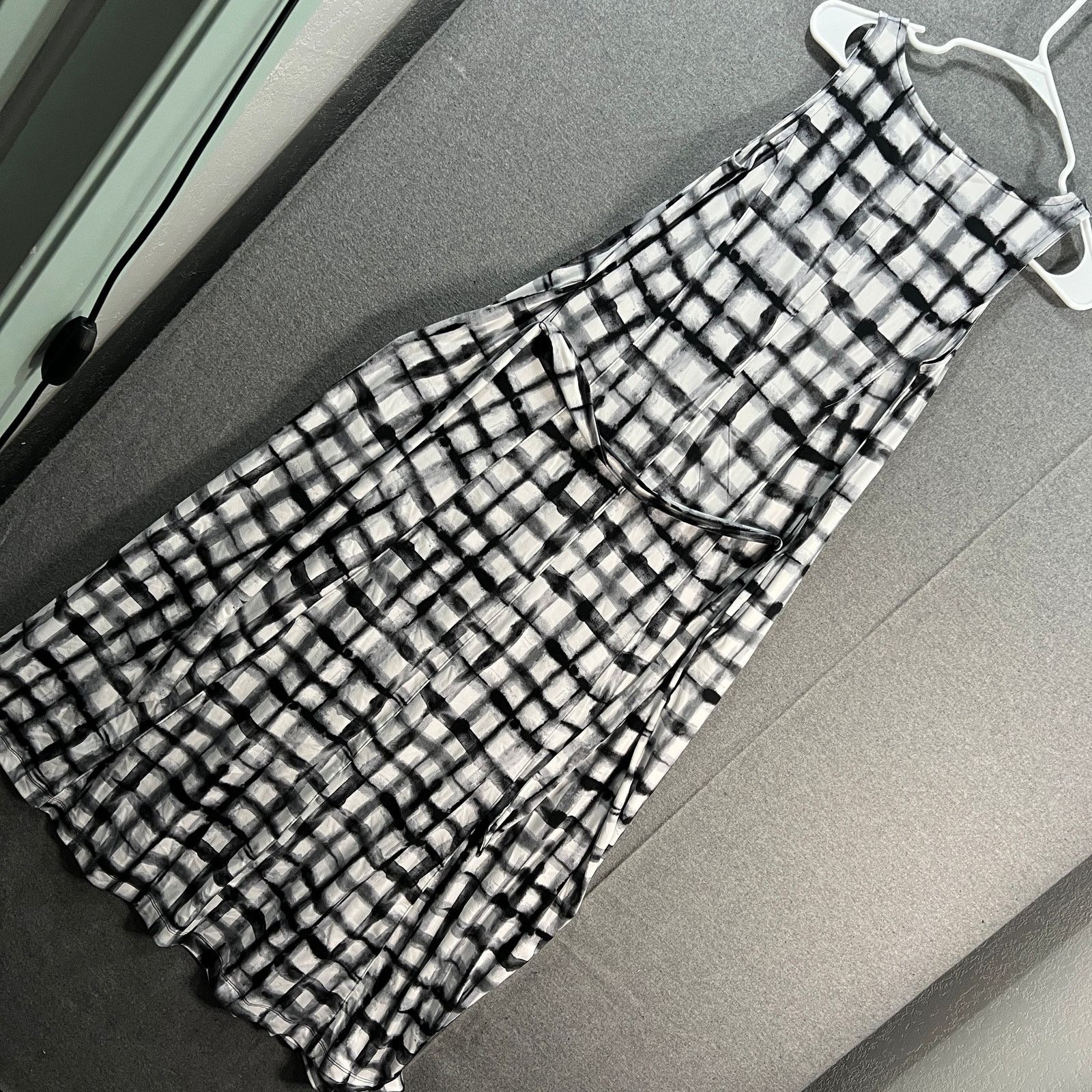 Other Cuddl Duds Flexwear Paneled Maxi Dress Black Gingham Size XS / US 0-2 / IT 36-38 - 2 Thumbnail