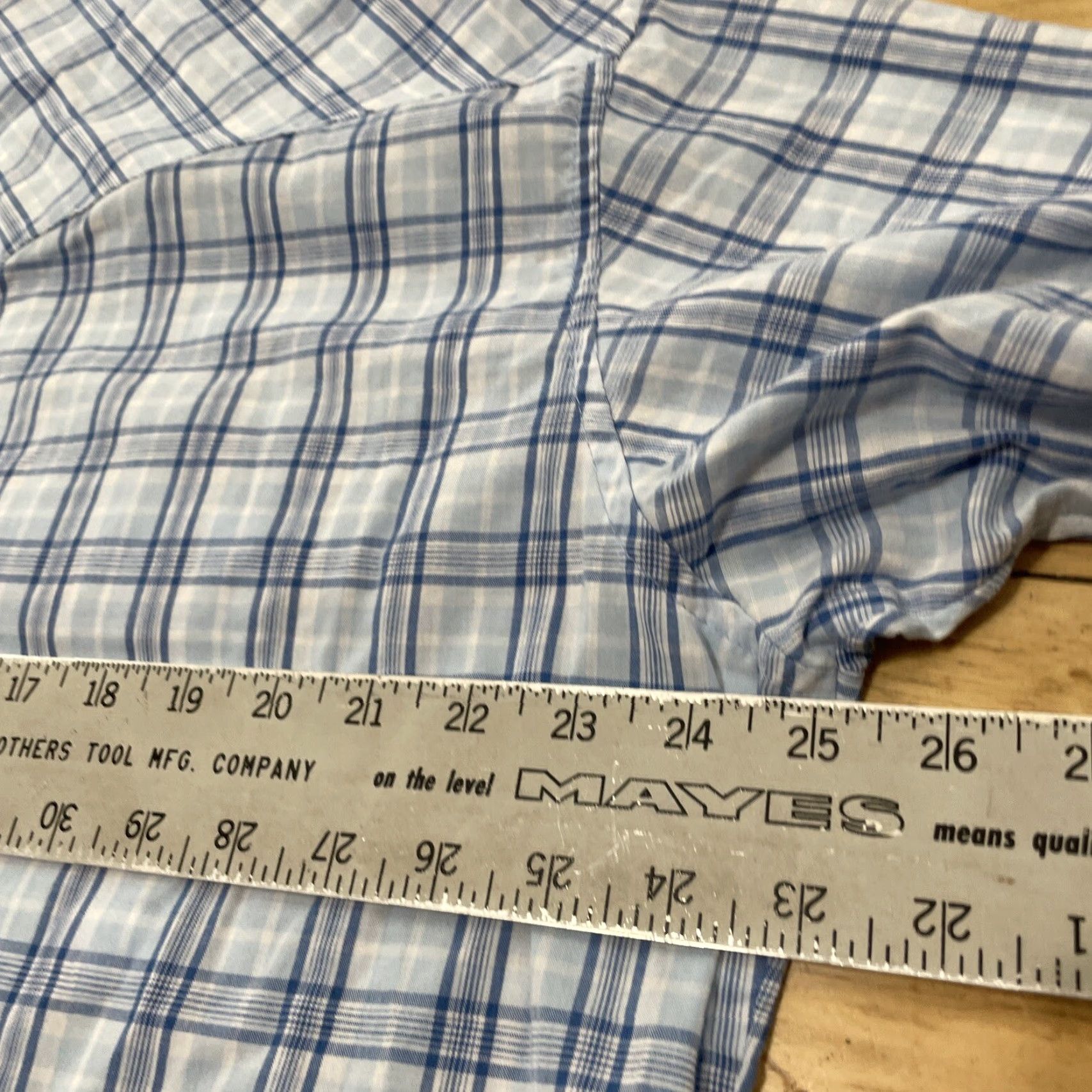 Wrangler VINTAGE Wrangler Western Shirt Men XL Pearl Snap Blue Plaid Cowboy Brushpopper XL 48" Shirt Mens Blue Plaid Pearl Snap Western Shirt XL 48" Wrangler Size US XL / EU 56 / 4 - 7 Thumbnail