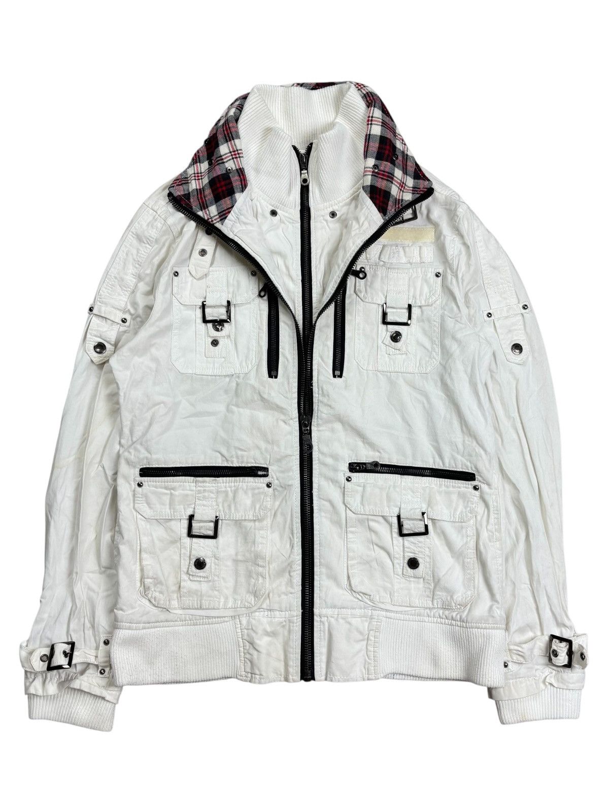 BUFFALO BOBS 2000s In The Attic - Apocalypse Style White Cargo Jacket Size US M / EU 48-50 / 2 - 1 Thumbnail