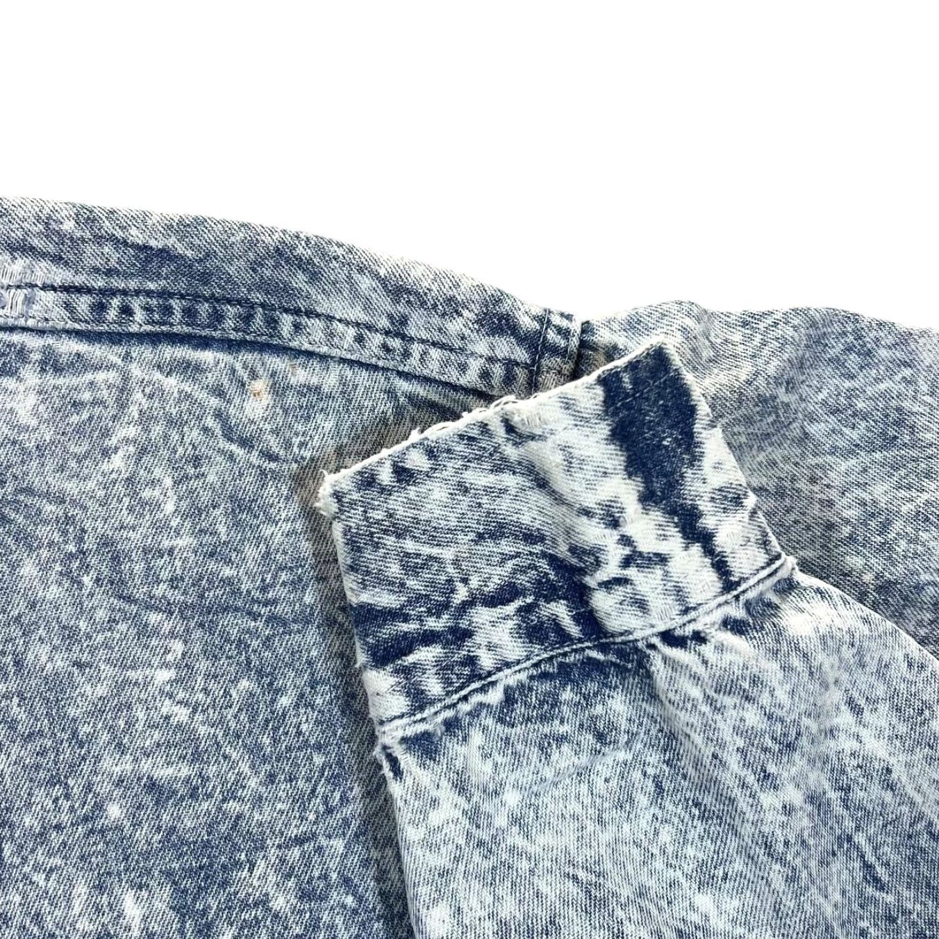 Denime VINTAGE 90s Traffic Acid Wash Blue Denim Long Sleeve Cotton Shirt One Size Large Shirt Mens Blue Denim 90s Size US M / EU 48-50 / 2 - 7 Thumbnail