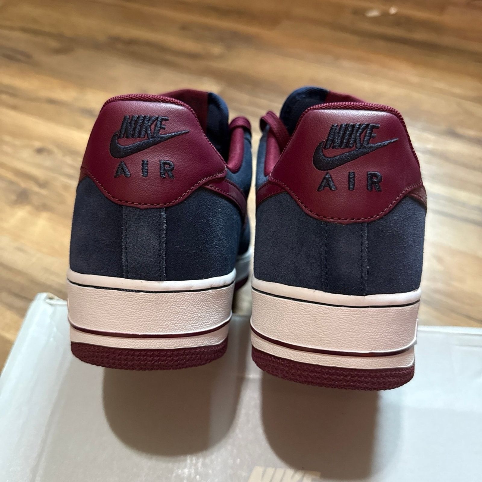 Nike 2014 Nike Air Force Low 1 Suede Midnight Navy Deep Garnet Size US 12 / EU 45 - 5 Thumbnail