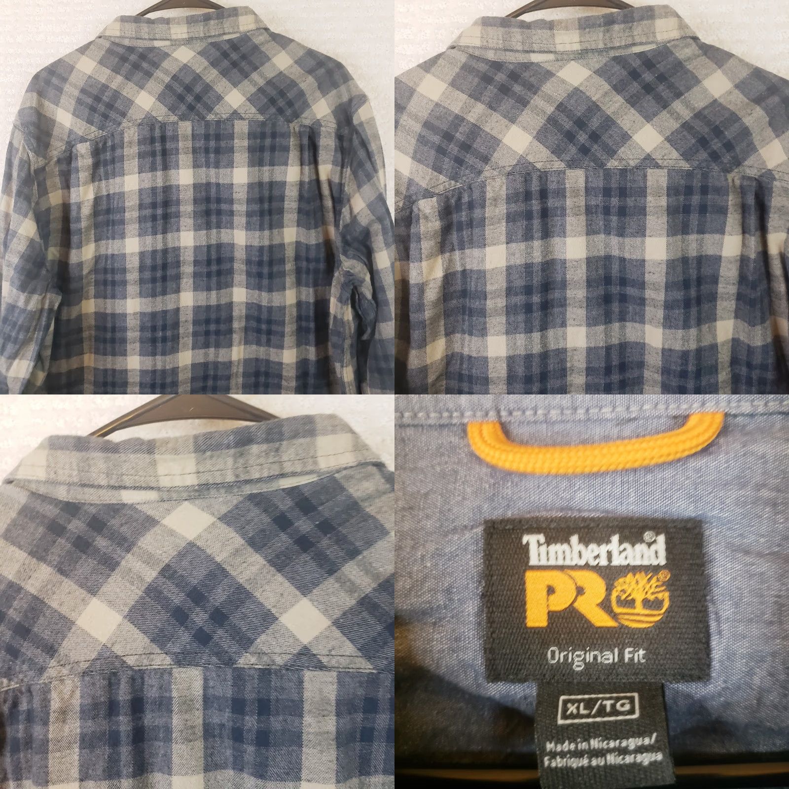 Timberland VINTAGE Timberland Pro Shirt Men XL Gray Beige Plaid Flannel Long Sleeve Button-Up Pocket Timbe rland Tabs Size US XL / EU 56 / 4 - 8 Thumbnail