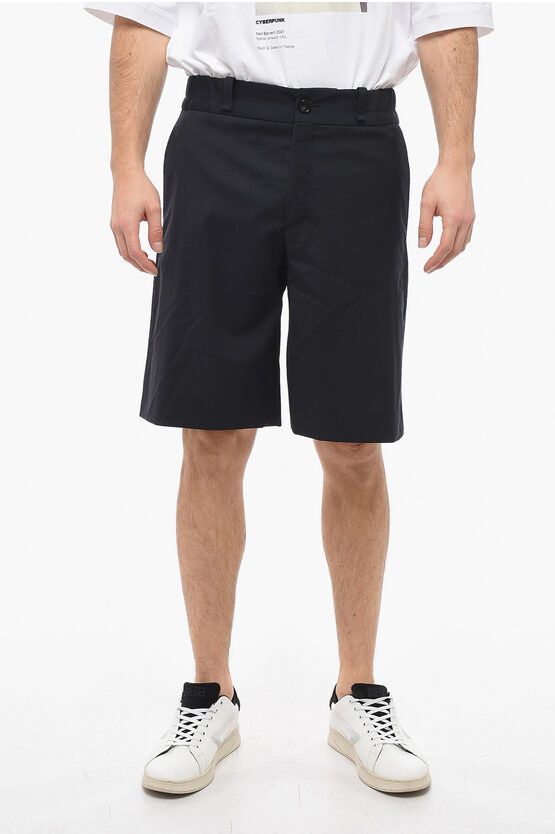 image of Lanvin 4 Pocket Wool Shorts With Elastic Waistband in Blue, Men's (Size 31)