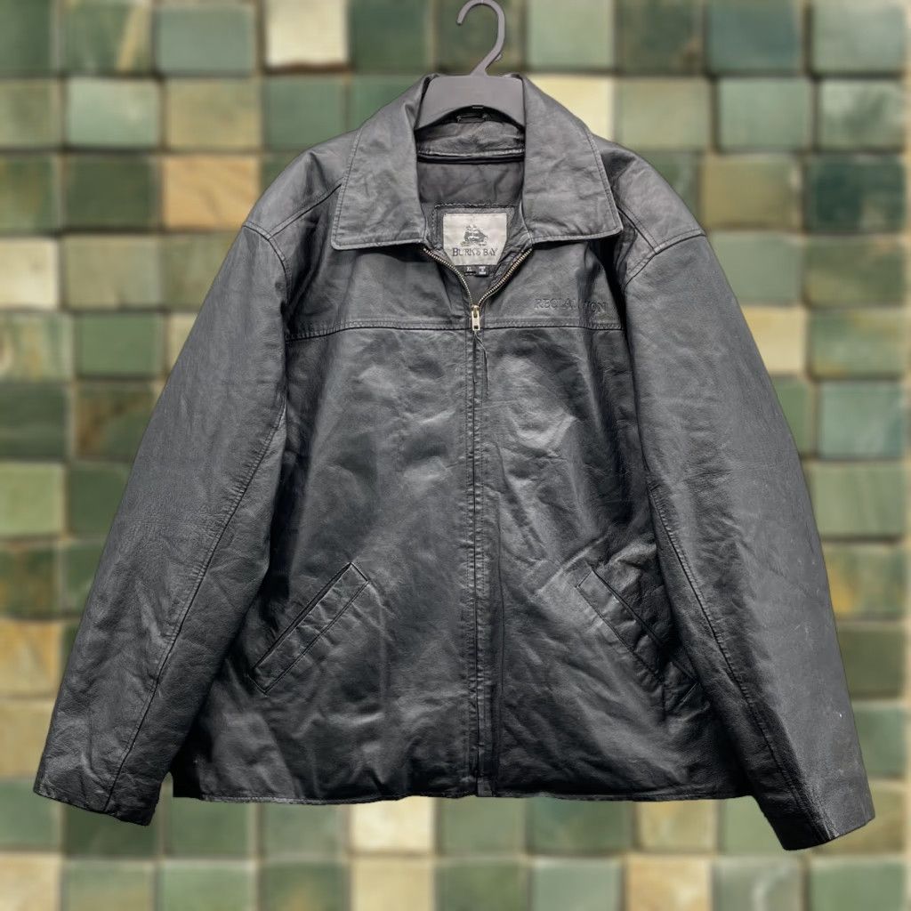 Vintage VINTAGE Burk's Bay Leather Jacket Men XL Insulated Classic Moto 90s Biker Leather Jacket Black XL Mens Size US XL / EU 56 / 4 - 1 Thumbnail
