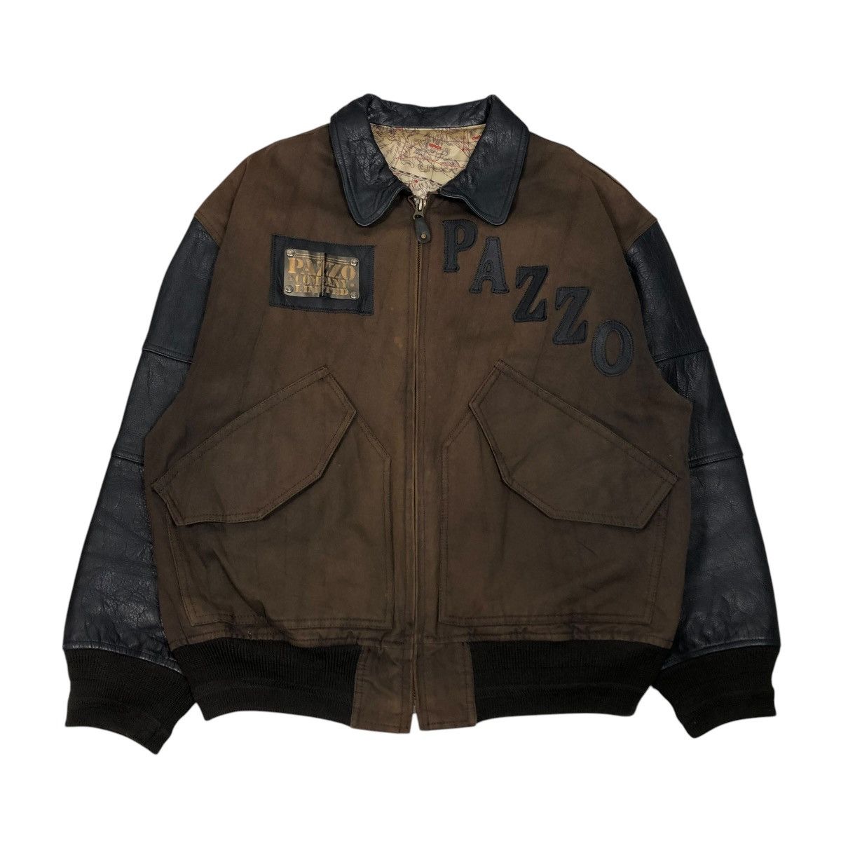 Japanese Brand 🔥VINTAGE BOMBER LEATHER JACKET PAZZO COMPANY ISSEY MIYAKE Size US M / EU 48-50 / 2 - 2 Thumbnail