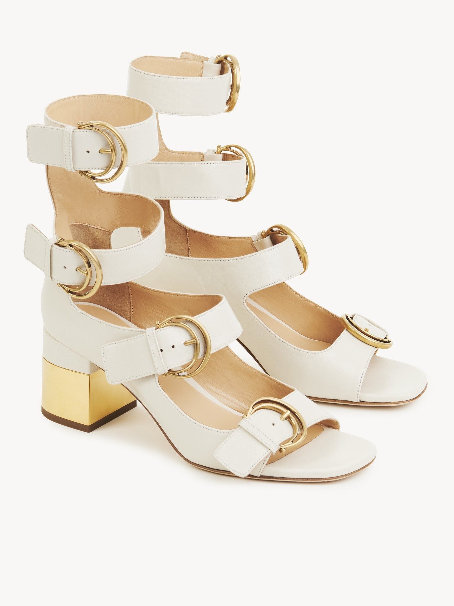 Chloe oc11z0525 Alizè Heeled Sandals in Off White Size US 9 / IT 39 - 2 Thumbnail