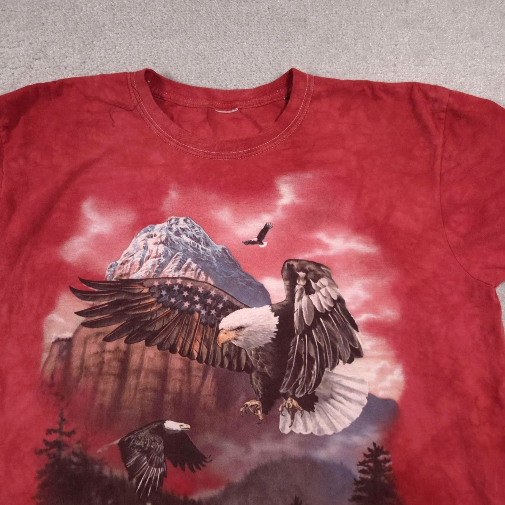 The Mountain VINTAGE The Mountain Bald Eagle Mountain Scenic Shirt Mens Large Red Tie Dye Graphic David Penfound Size US L / EU 52-54 / 3 - 3 Thumbnail