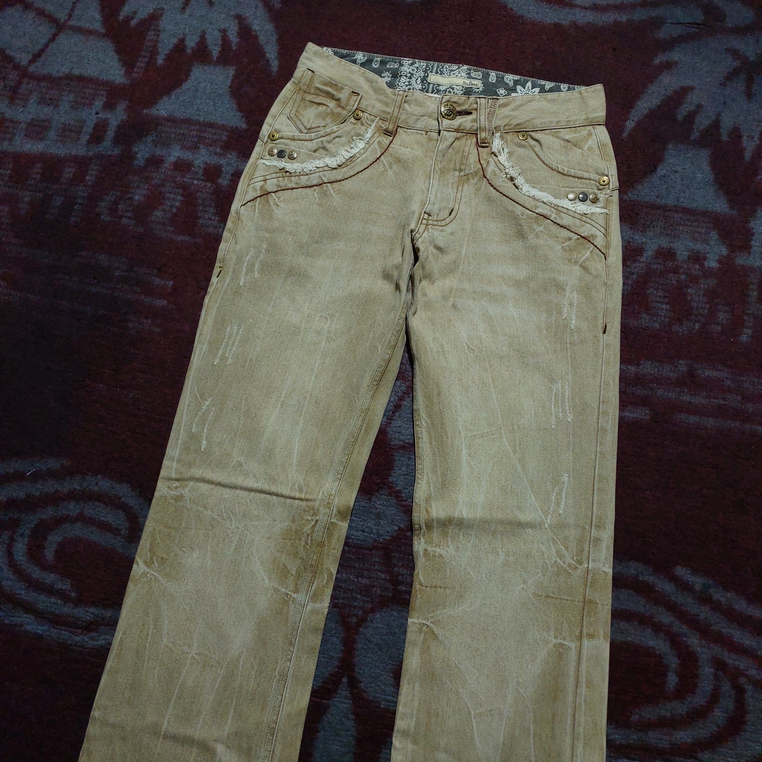 Tornado Mart Oil cake japanese faded dark beige boot cut jeans Size US 30 / EU 46 - 4 Thumbnail