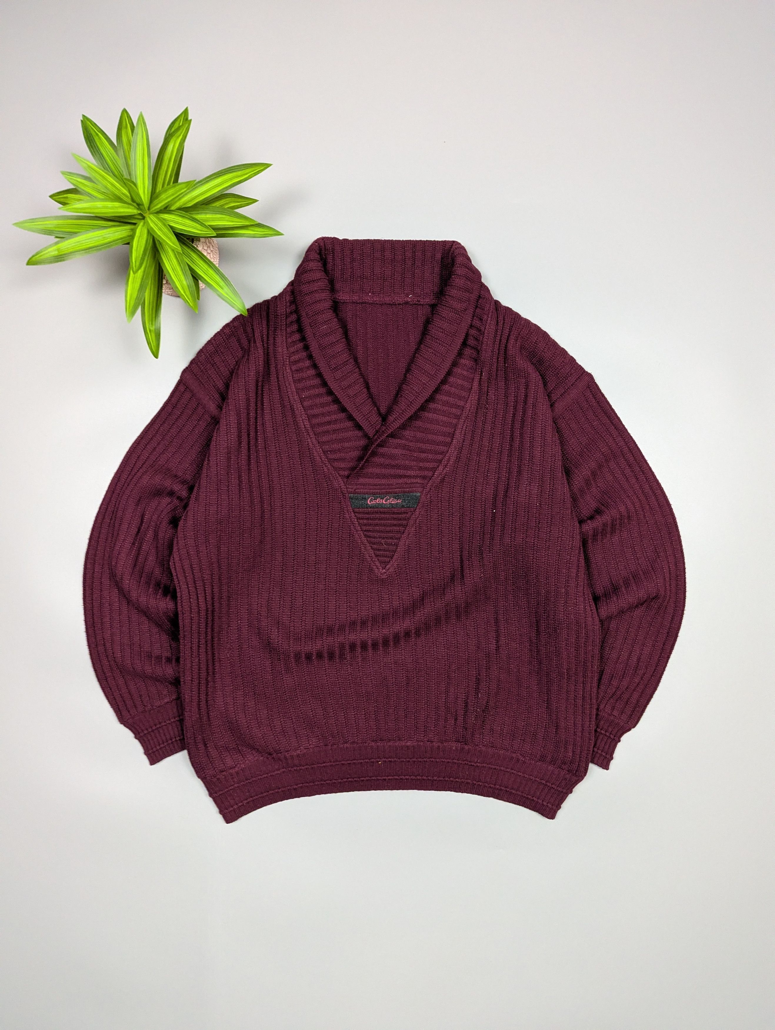 Carlo Colucci Rare 80s Carlo Colucci Germany Wool Sweater Deep Burgundy Size US L / EU 52-54 / 3 - 1 Thumbnail