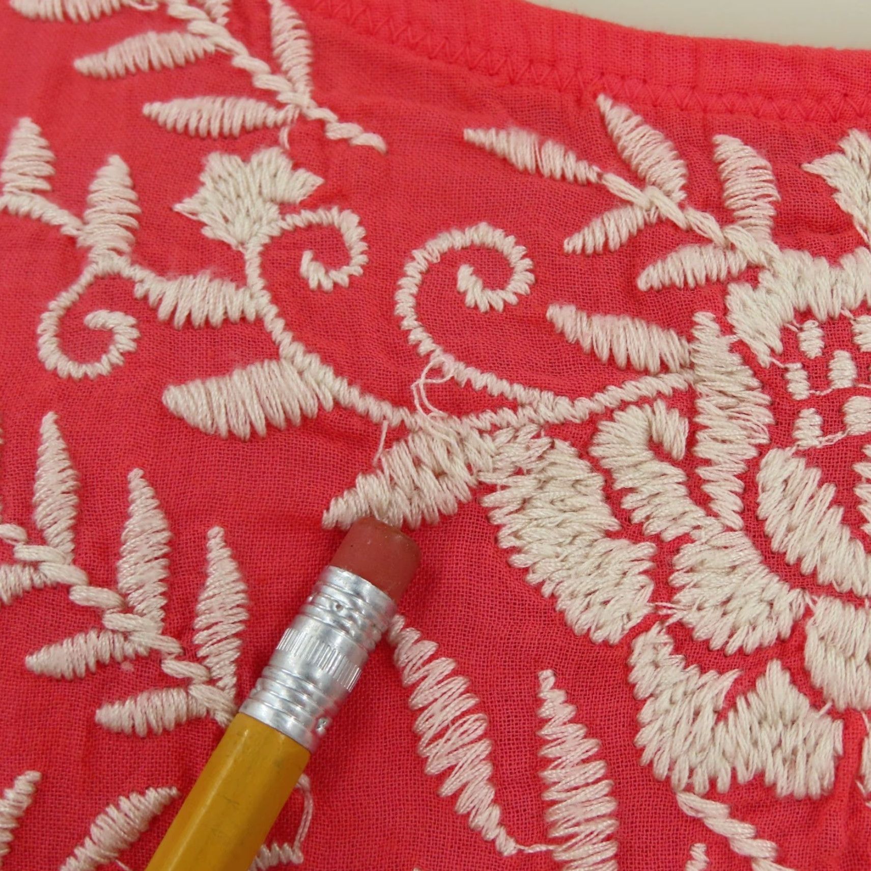 Johnny Was Johnny Was Womens Small Coral Pink Orange Embroidered Floral Tunic Shirt Top Size S / US 4 / IT 40 - 7 Thumbnail