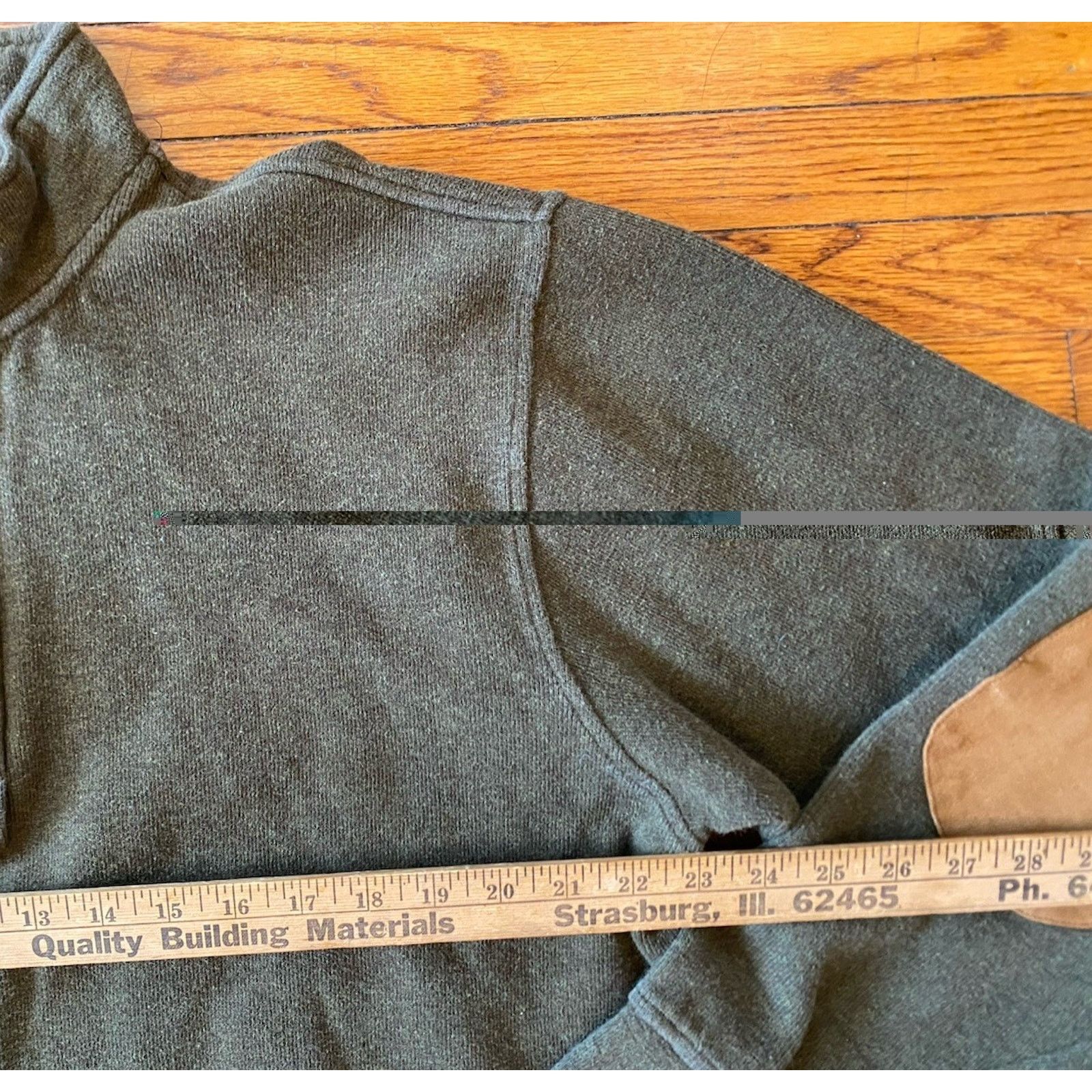 Orvis Men's Orvis Quarter Zip Sweatshirt Green L Elbow Patches Size US L / EU 52-54 / 3 - 7 Thumbnail