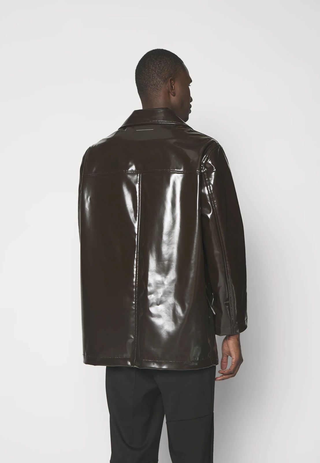 Maison Margiela !DS! SS23 Maison Margiela Faux Leather Brown Patent Jacket Size US M / EU 48-50 / 2 - 8 Thumbnail