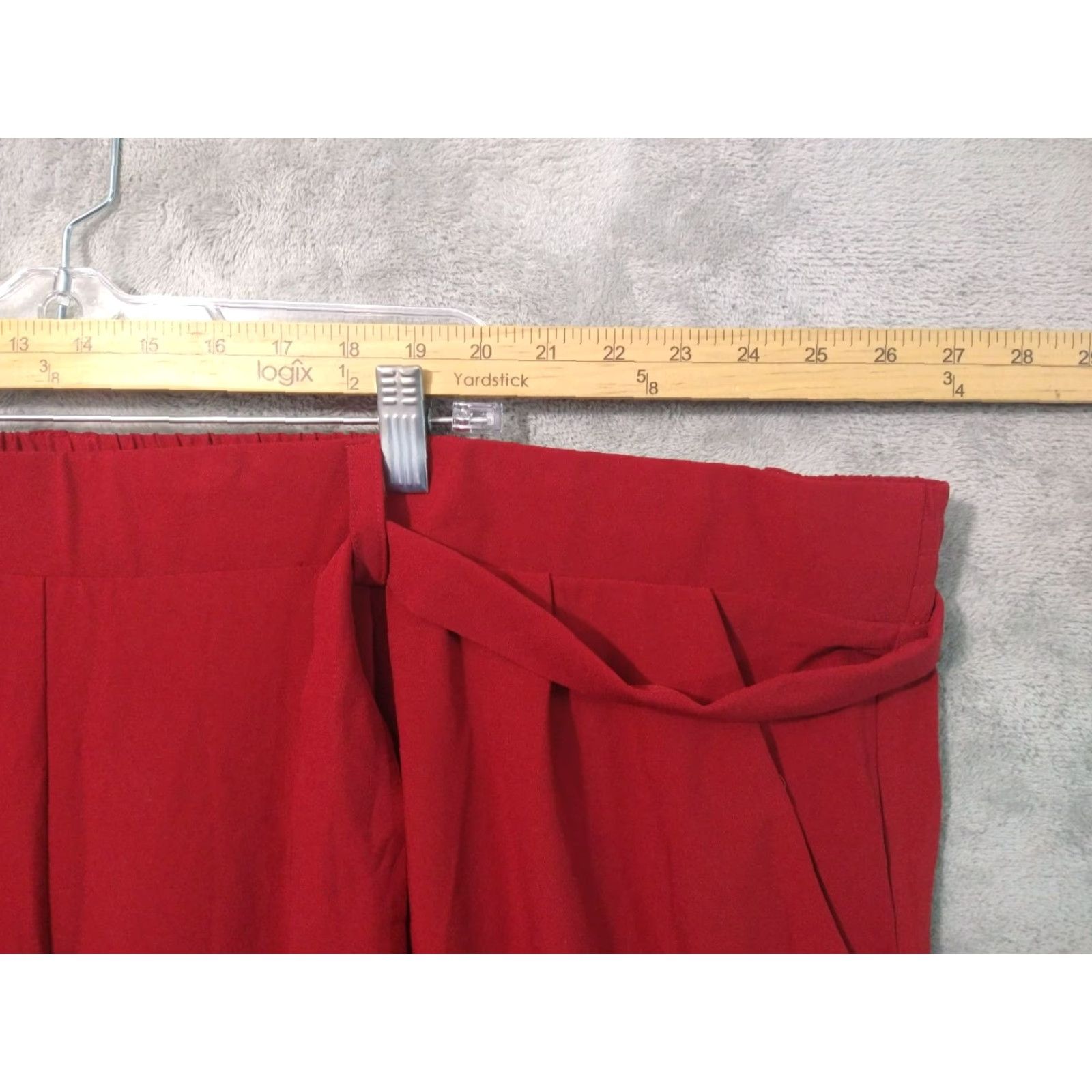 Torrid Torrid Pants Body 6X Red Crepe Wide-Leg Belted Pull On Stretch Career Casual Womens Pants Size 40" / US 18 - 3 Thumbnail