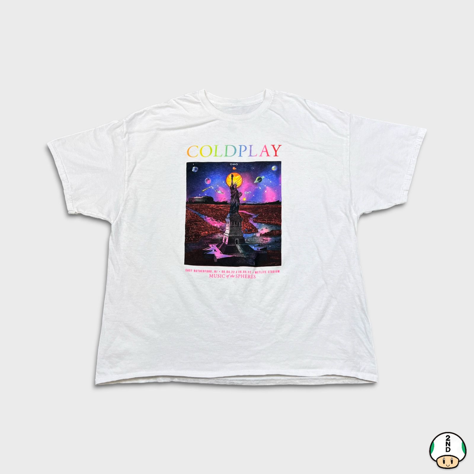 Band Tees × Vintage 2022 Coldplay T Shirt Music of Spheres Rock Band Concert Tee Size US XXL / EU 58 / 5 - 1 Thumbnail