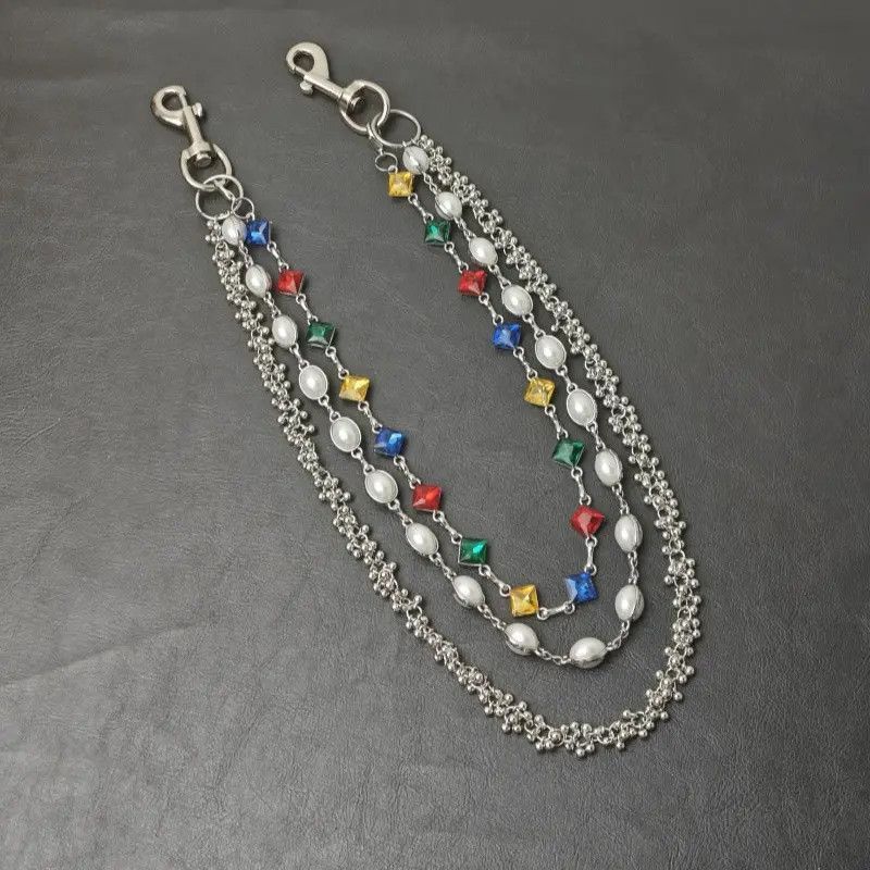 Japanese Brand Delicate Color Rhinestone 3 Layers Pearl Pants Chain Size ONE SIZE - 5 Thumbnail
