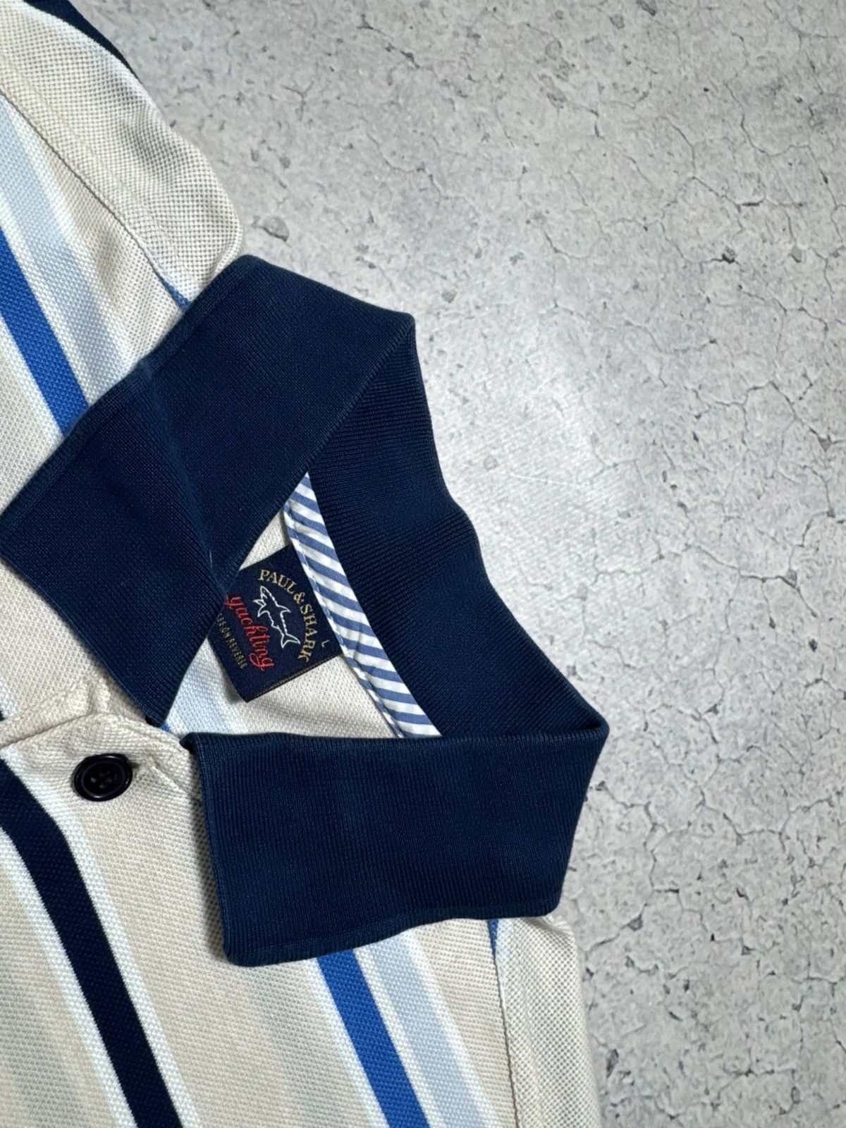 Paul & Shark Paul & Shark Yachting Striped Vintage Luxury Polo Shirt Size US L / EU 52-54 / 3 - 5 Thumbnail