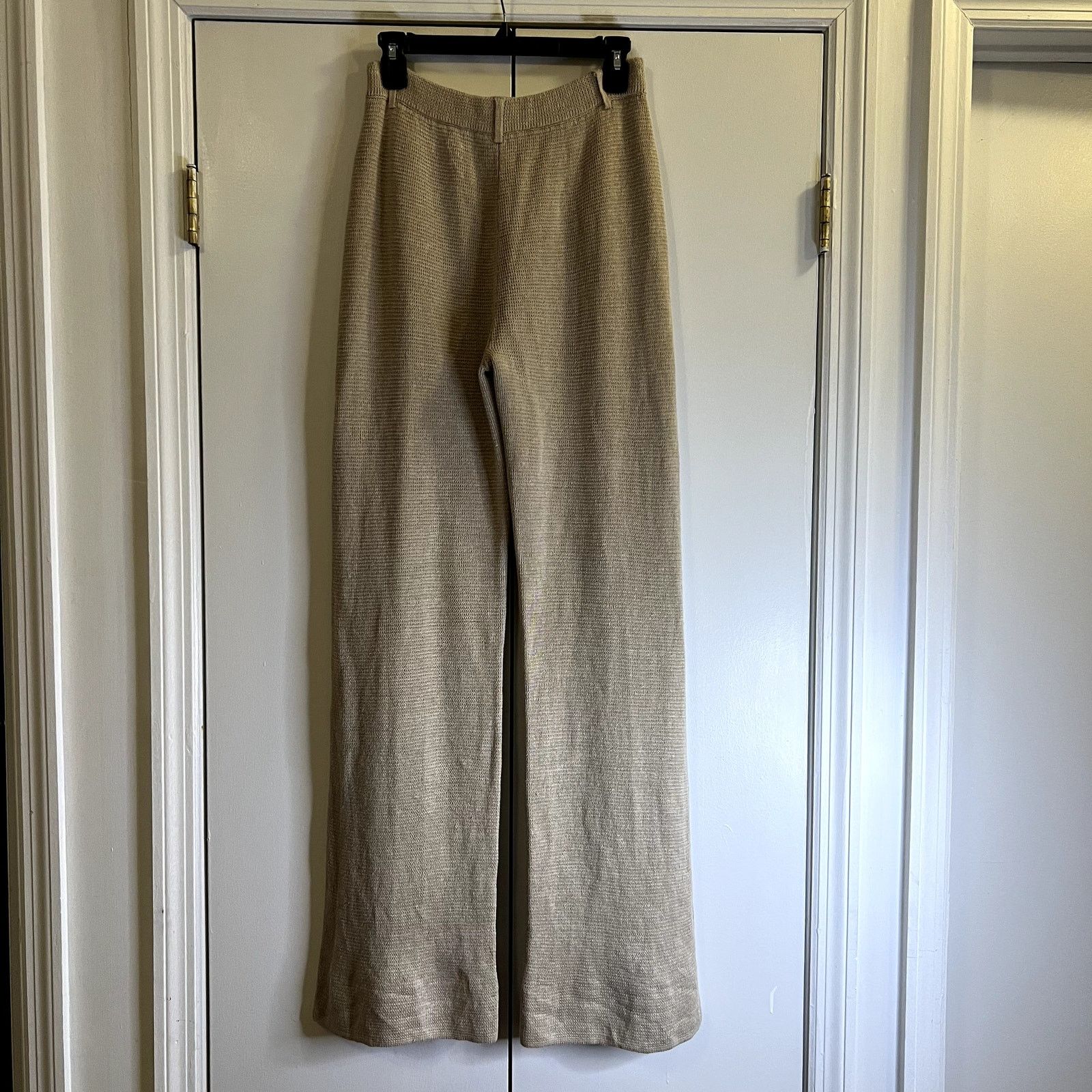 Aya Muse Lumen knitted straight pants size M beige New