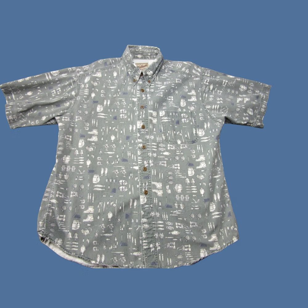 Vintage VINTAGE Woolrich Shirt Mens Large Green Fishing Camping Outdoor All Over Print Size US L / EU 52-54 / 3 - 1 Thumbnail