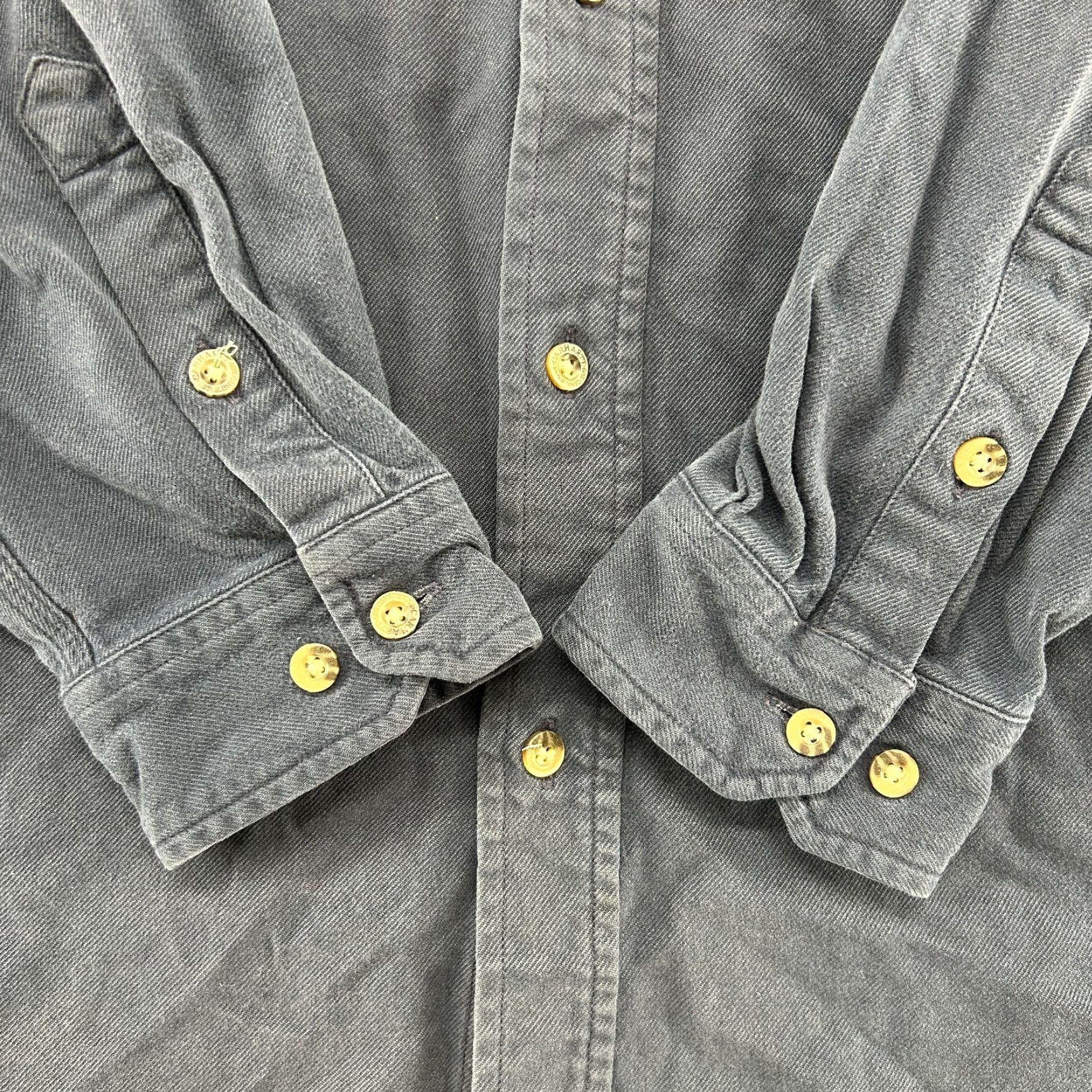 Carhartt VINTAGE Carhartt Shirt Mens L Blue Navy Button Up Long Sleeve Cotton Workwear Size US L / EU 52-54 / 3 - 2 Thumbnail