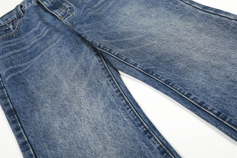 Jean Loose men's high street retro washed distressed flared jeans Size US 32 / EU 48 - 4 Thumbnail