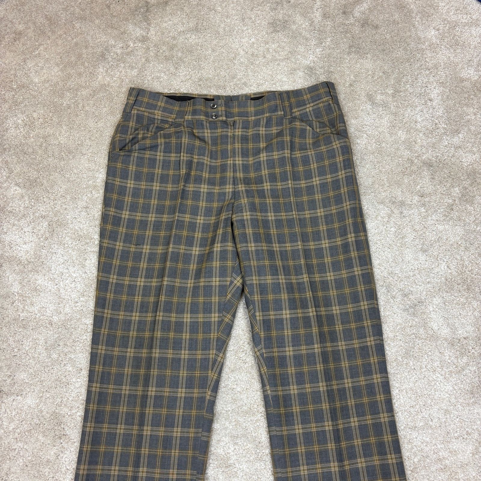 Vintage True Vintage 60s 70s Talon Zipper Plaid Flare Pants 37x32 Size US 37 - 2 Thumbnail