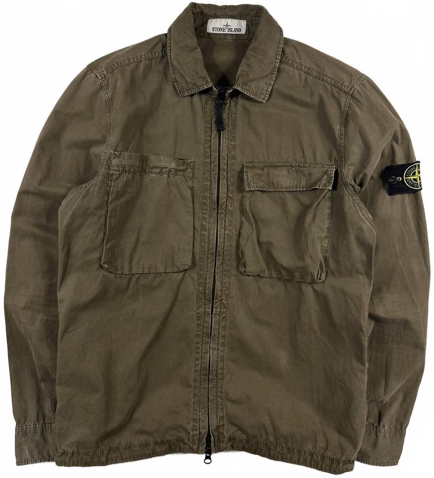 Stone Island Stone Island Zip Up Overshirt Khaki Green Medium Size US M / EU 48-50 / 2 - 1 Thumbnail
